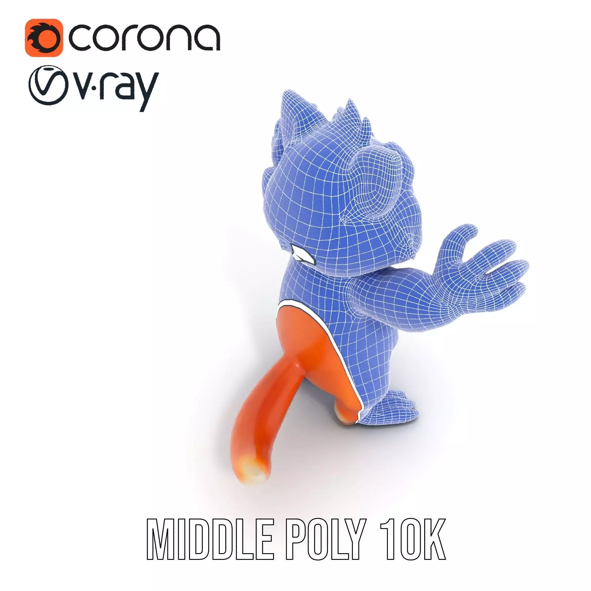 Fluffy Orange Cat Rigged and Animated Character Model Low-poly 3D model_23