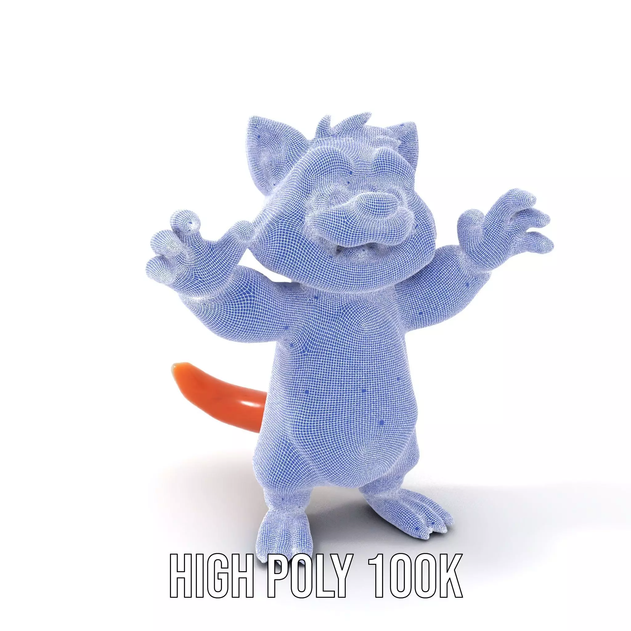 Fluffy Orange Cat Rigged and Animated Character Model Low-poly 3D model_4