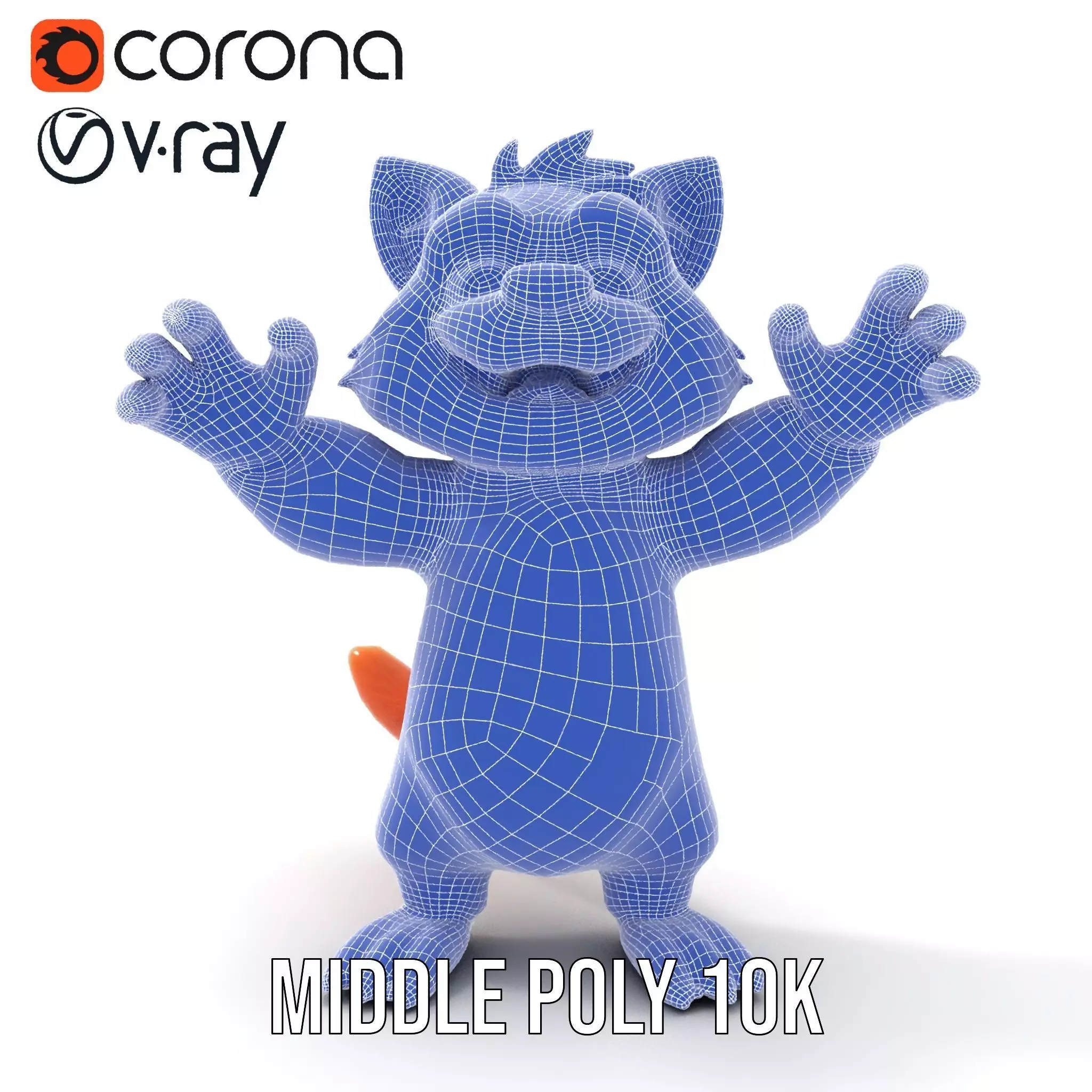 Fluffy Orange Cat Rigged and Animated Character Model Low-poly 3D model_21