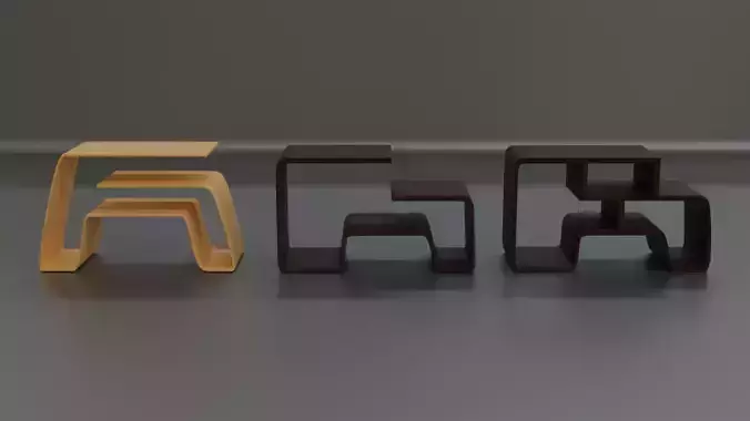 Modern Minimalist Curved Wood Coffee Table 