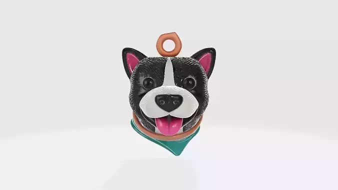 Corgi Dog Head Pendant Cute Pet Keychain Charm