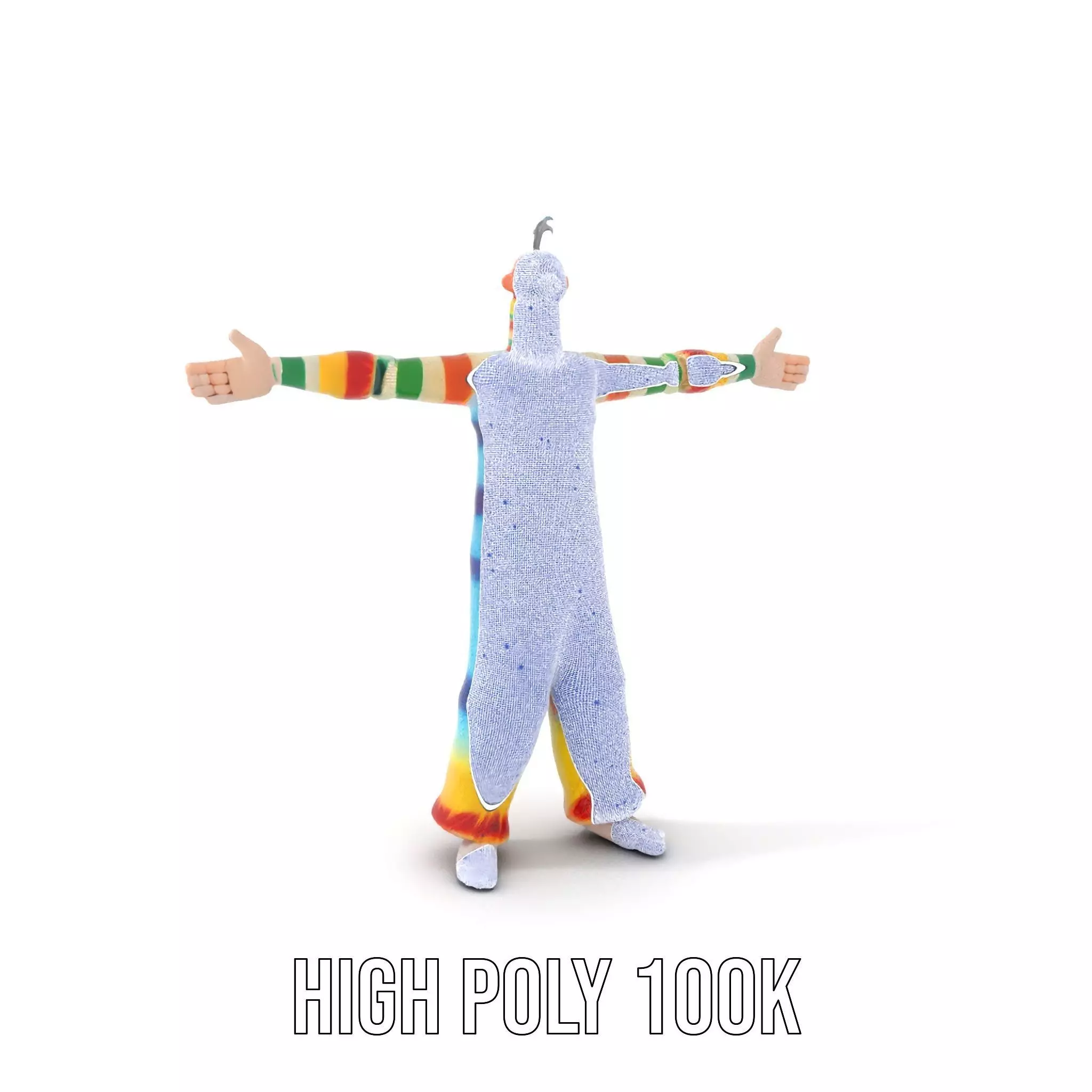 Colorful Fuzzy Character Model Pack Low-poly 3D model_4