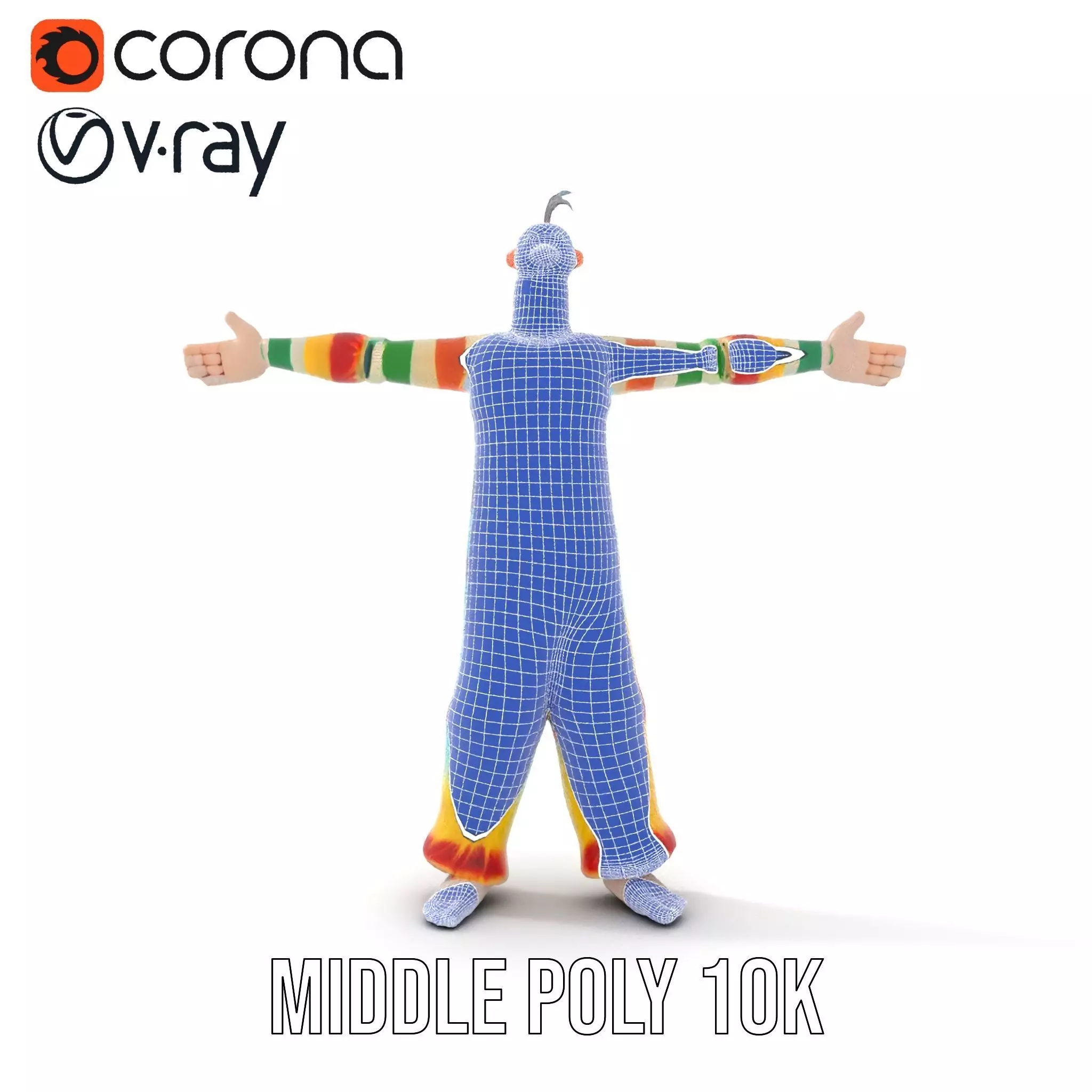 Colorful Fuzzy Character Model Pack Low-poly 3D model_26