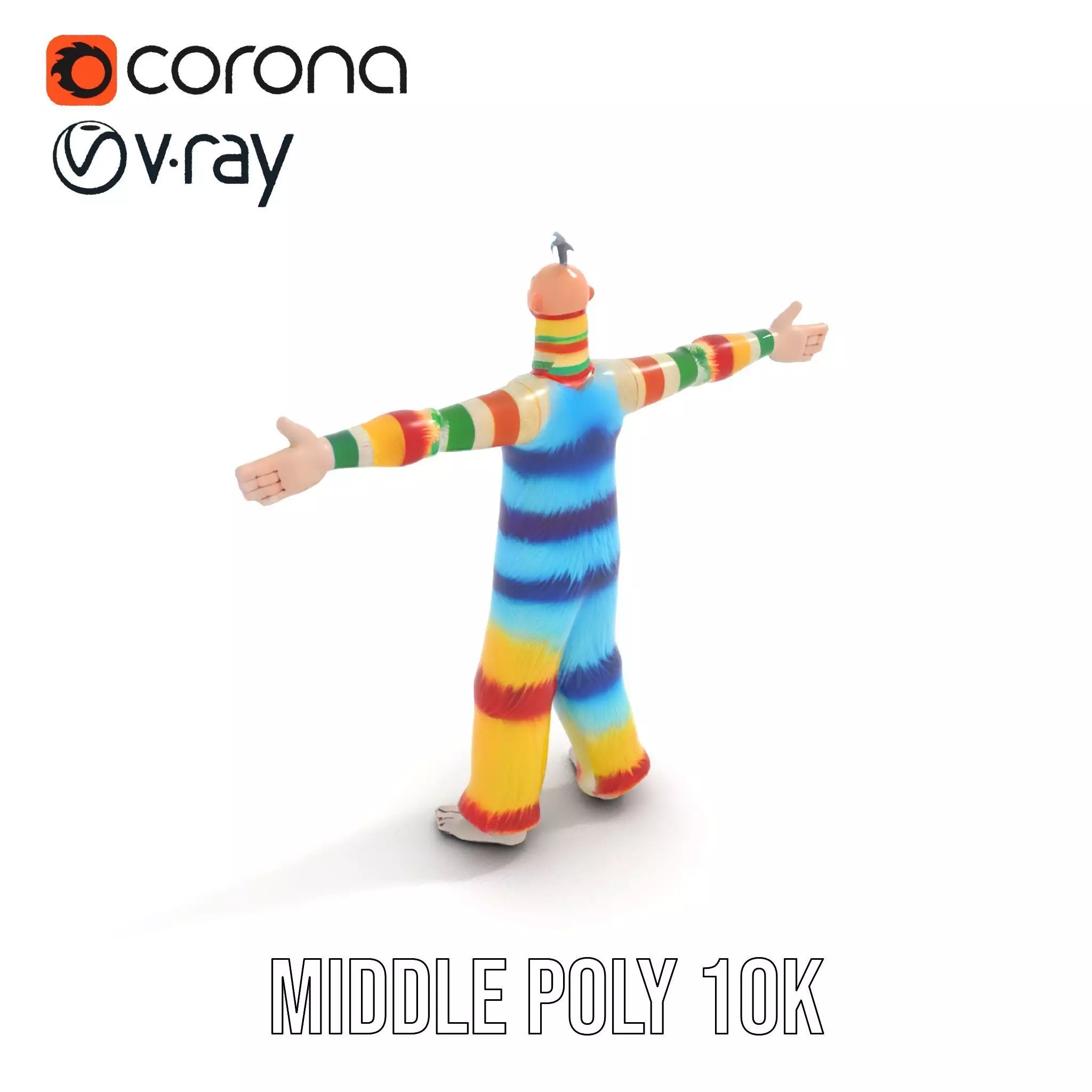 Colorful Fuzzy Character Model Pack Low-poly 3D model_9