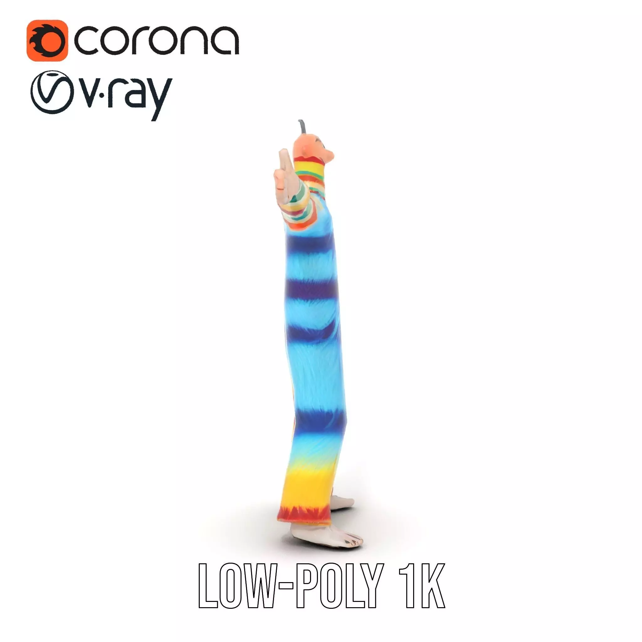 Colorful Fuzzy Character Model Pack Low-poly 3D model_24