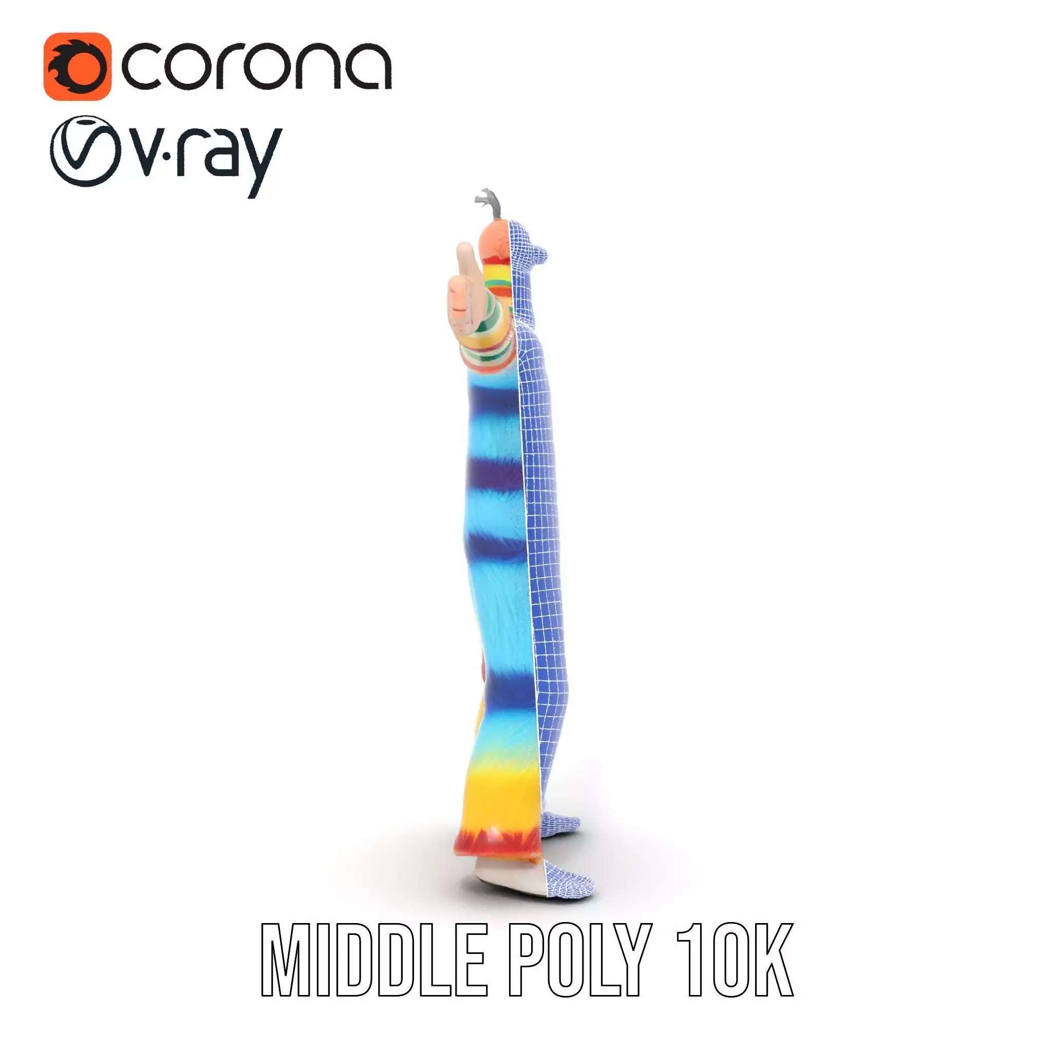 Colorful Fuzzy Character Model Pack Low-poly 3D model_23