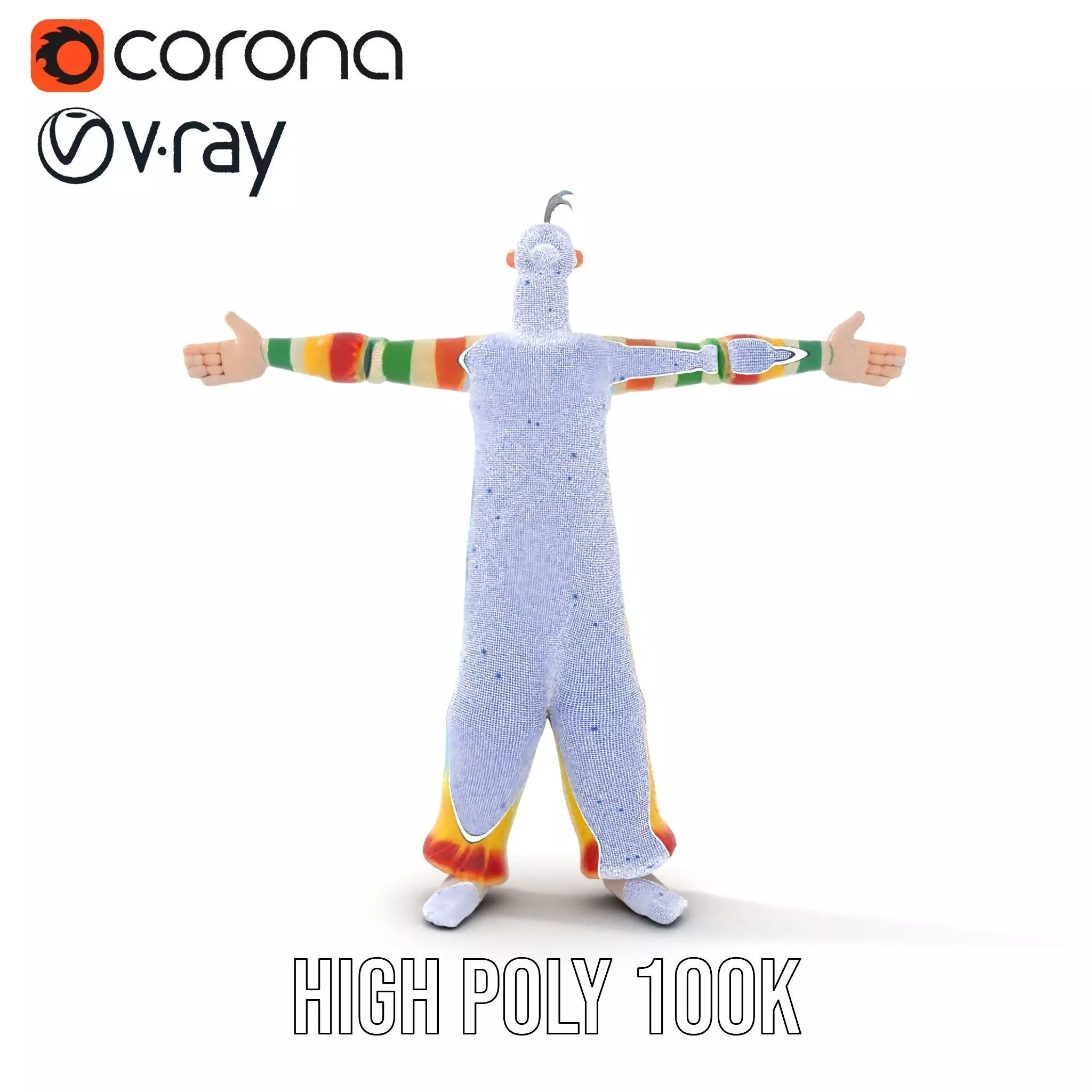 Colorful Fuzzy Character Model Pack Low-poly 3D model_31