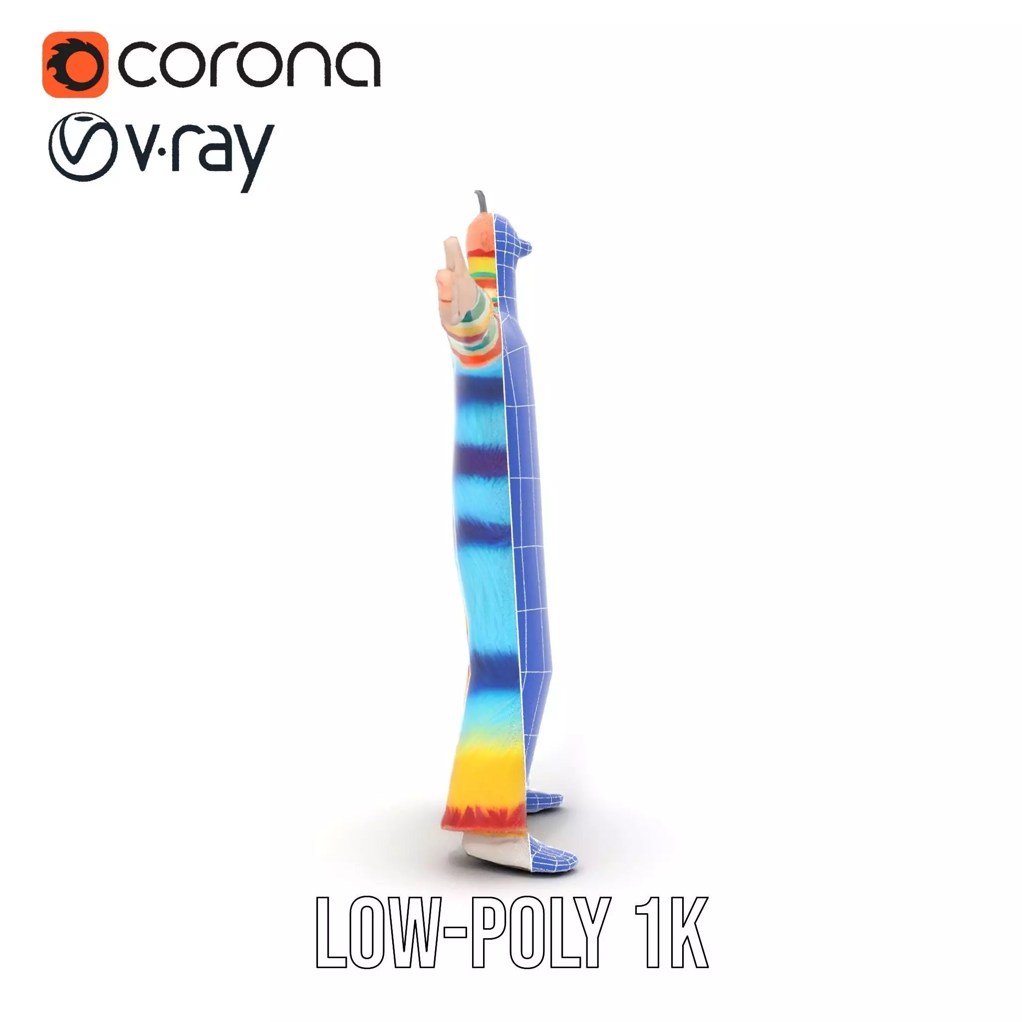 Colorful Fuzzy Character Model Pack Low-poly 3D model_19