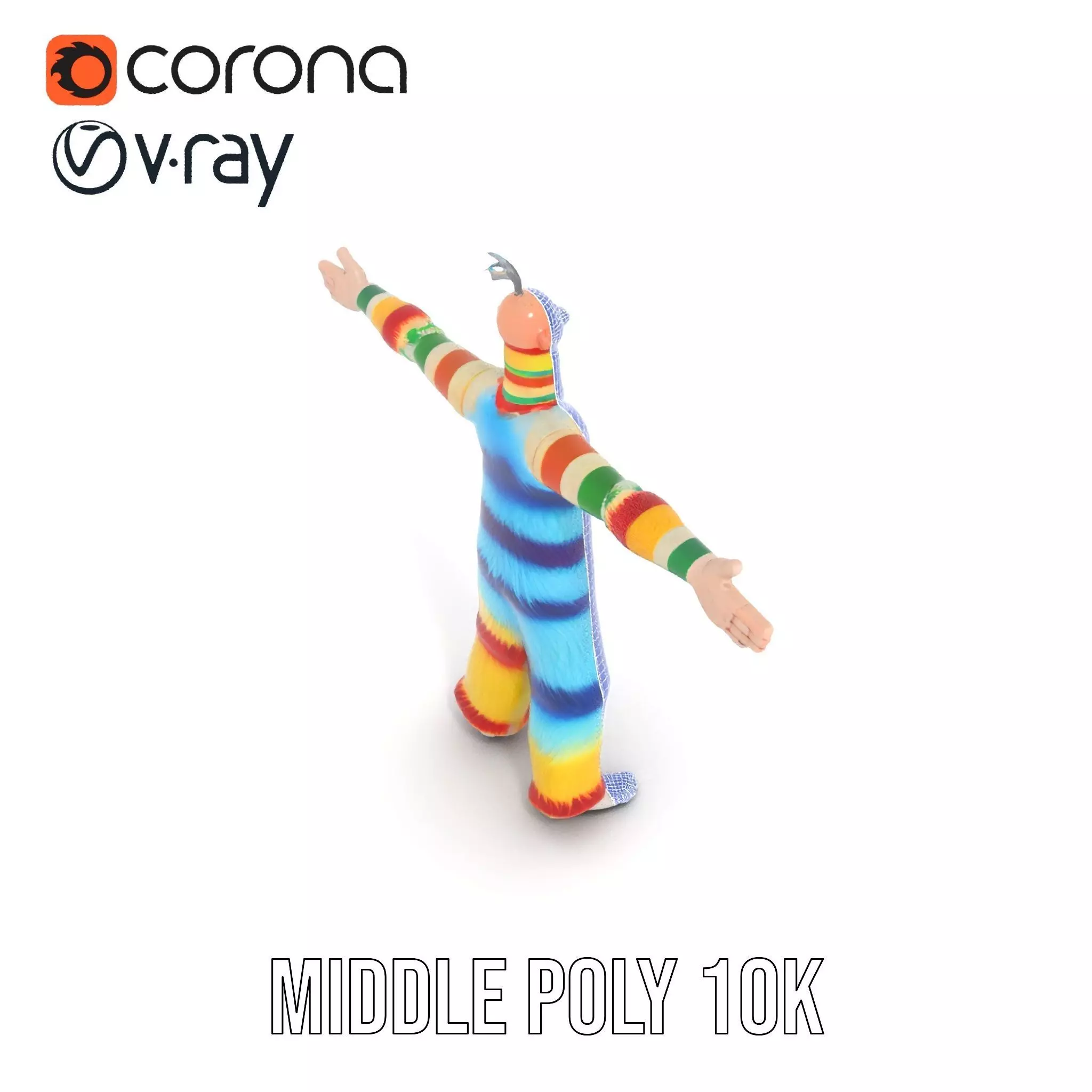 Colorful Fuzzy Character Model Pack Low-poly 3D model_29