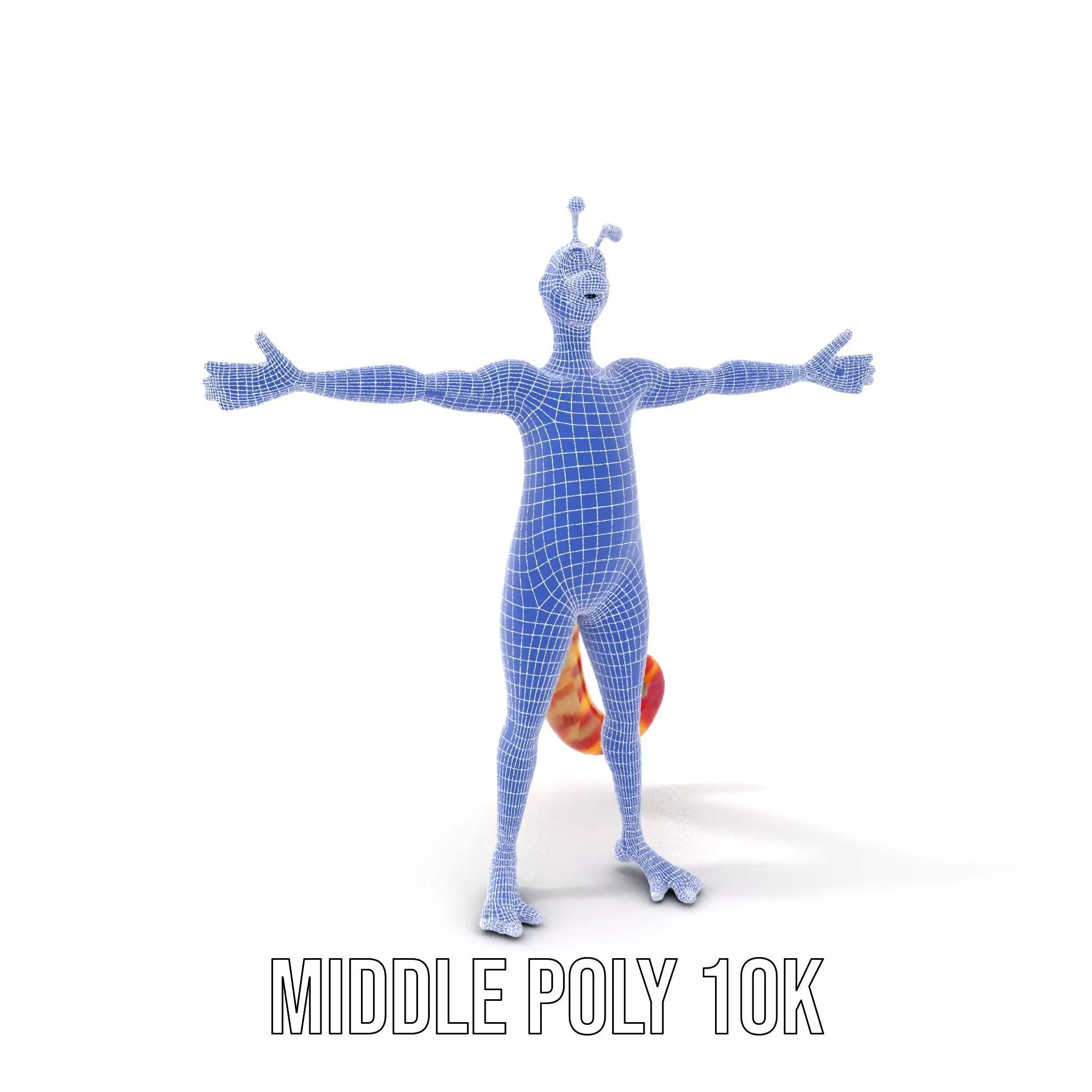 Vibrant Alien Creature Model Pack with Colorful Fur and Antennae Low-poly 3D model_23