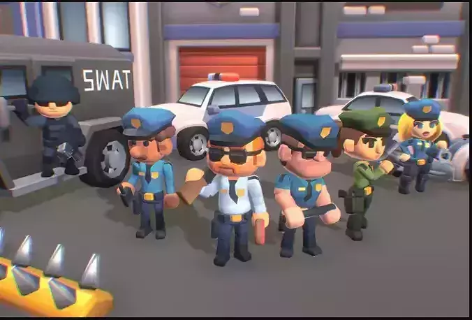 Police Station  Proto Series Low-poly 3D model