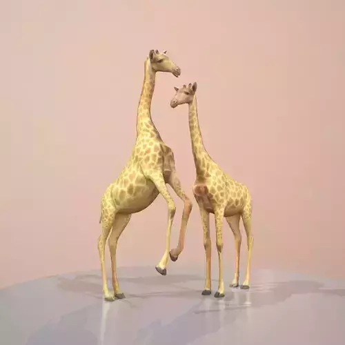 Giraffe Rigged Low-poly 3D model