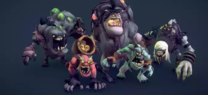 Ghoul Crew -Hand Painted Series Low-poly 3D model