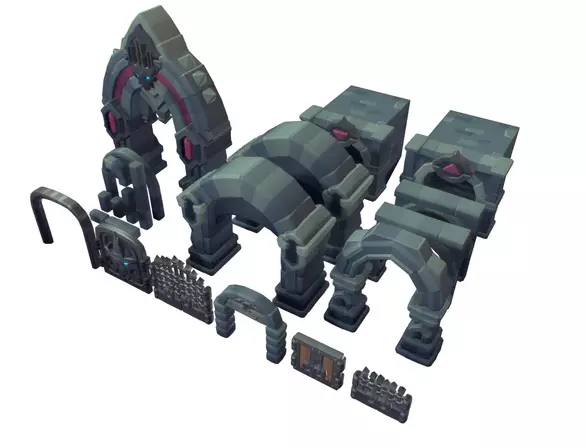 Cemetery Set - Proto Series Low-poly 3D model Low-poly 3D model_25