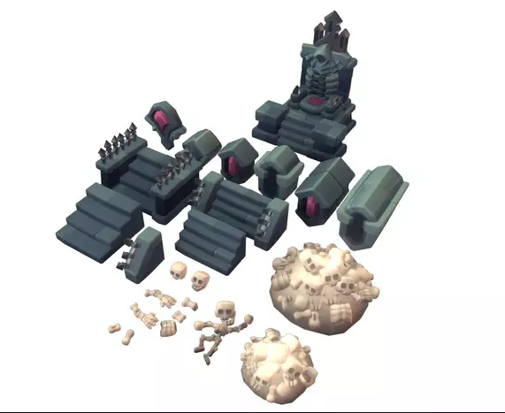 Cemetery Set - Proto Series Low-poly 3D model Low-poly 3D model_9