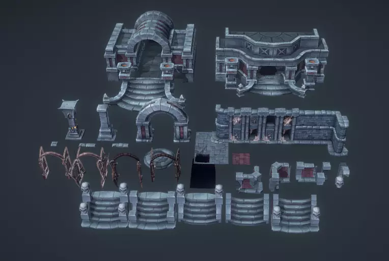 Cemetery Set - Proto Series Low-poly 3D model Low-poly 3D model_8