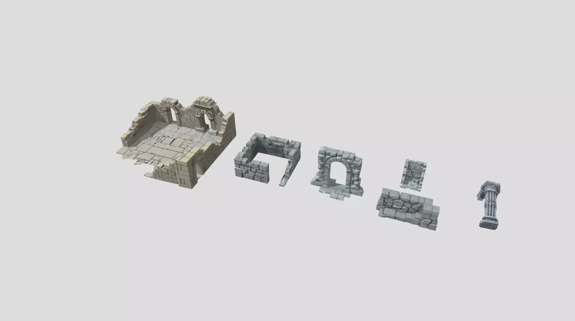 Ancient Ruins Pack - Low-Poly 3D Model Low-poly 3D model_2