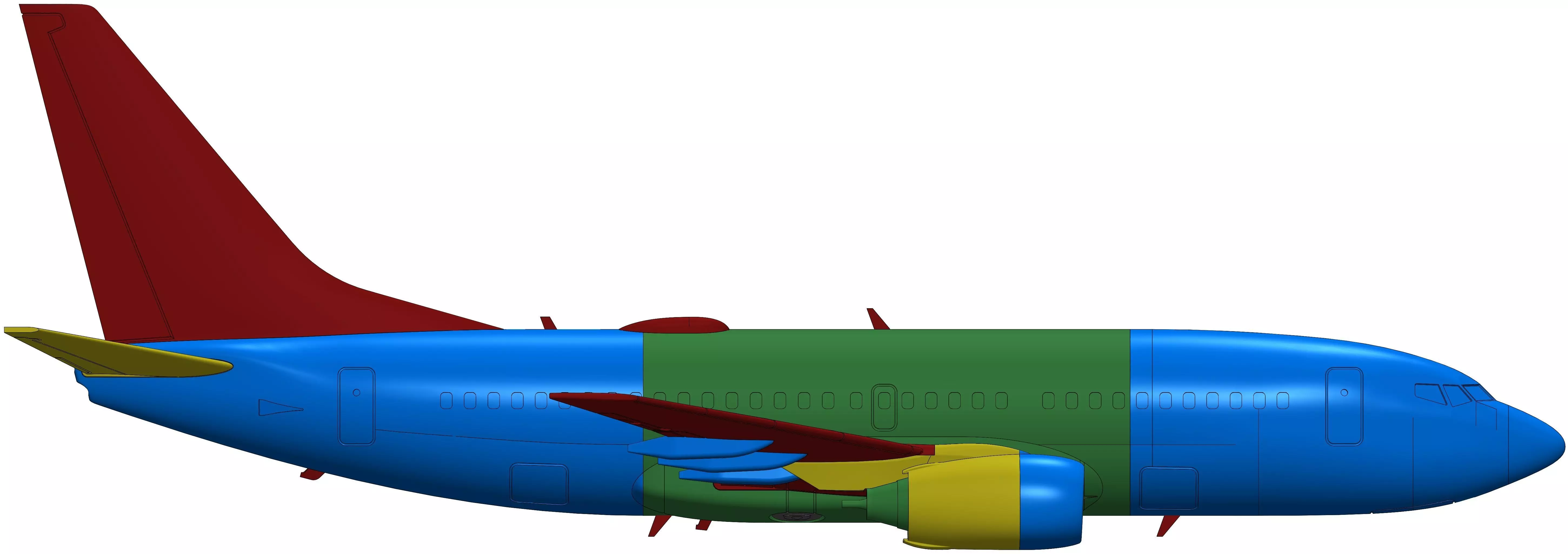 181111 Model kit Boeing 737-700 no Winglet Up 3D print model_11