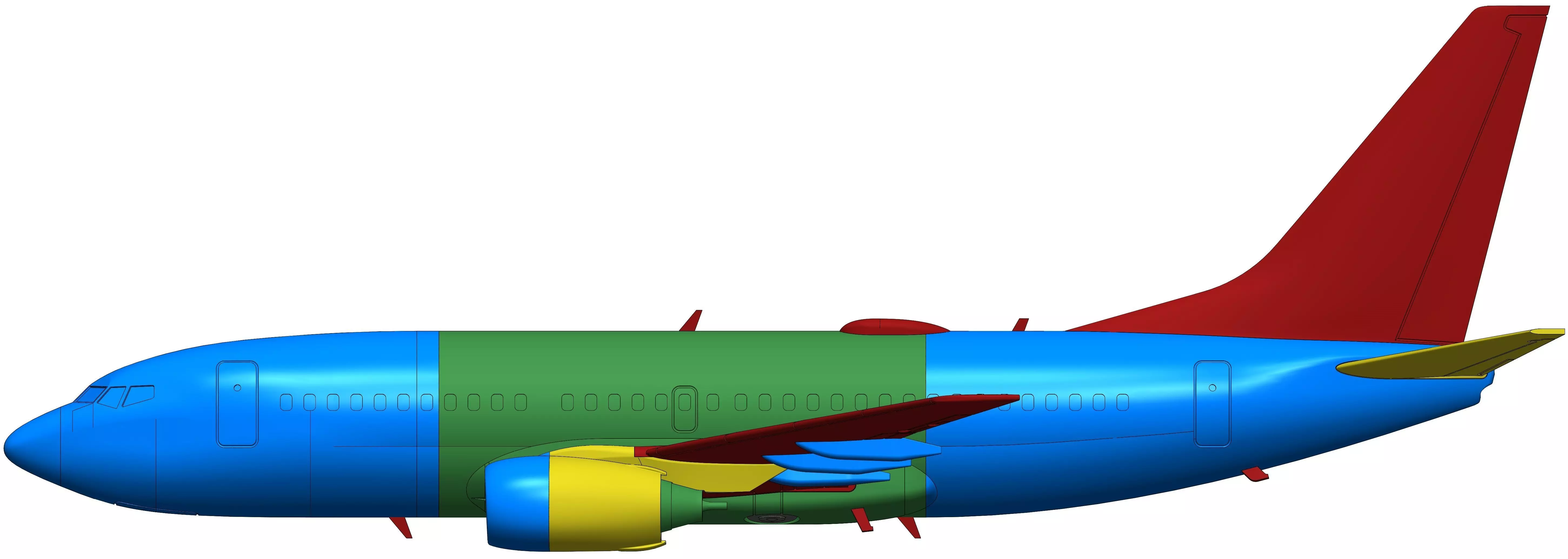 181111 Model kit Boeing 737-700 no Winglet Up 3D print model_9