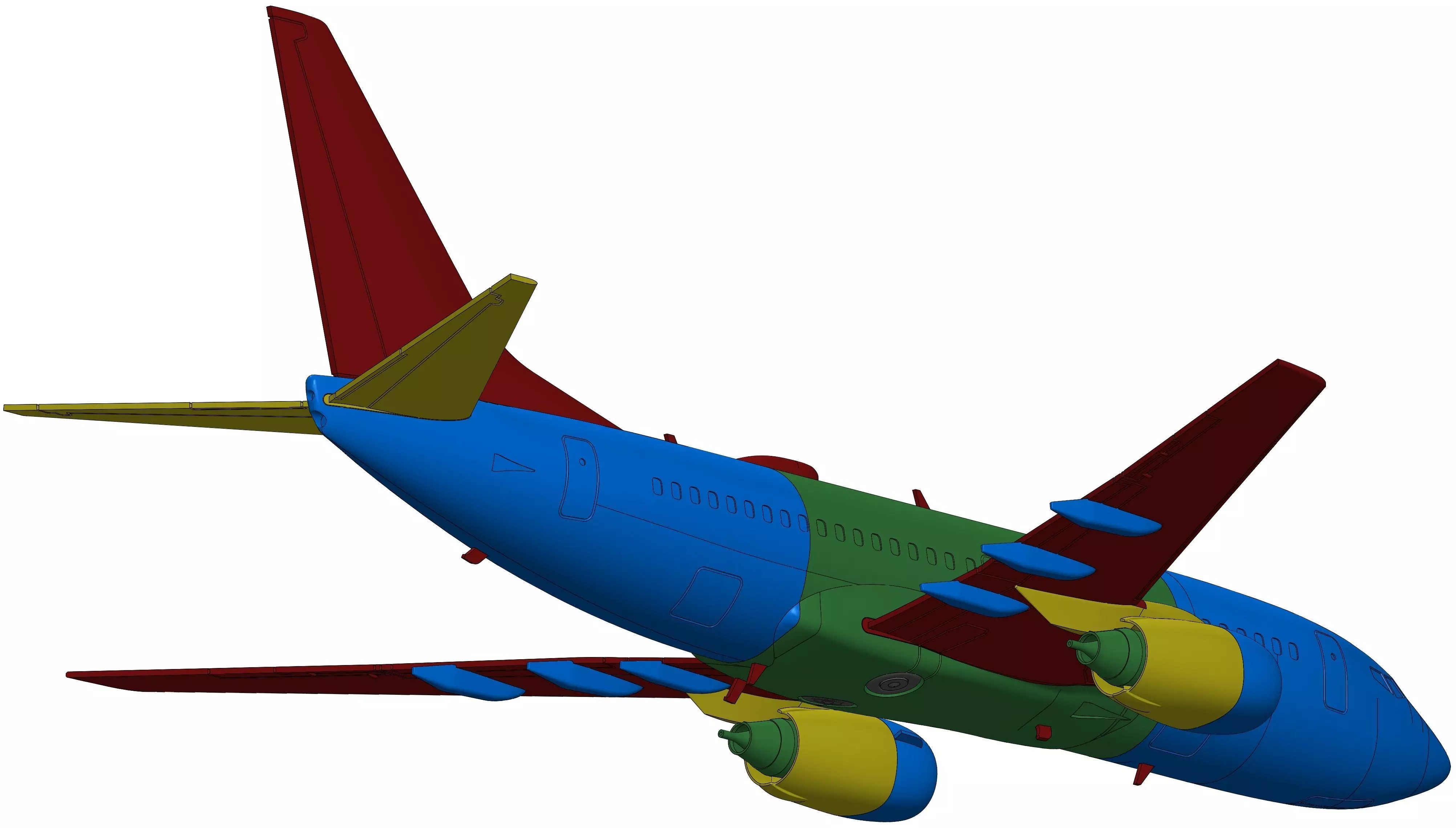 181111 Model kit Boeing 737-700 no Winglet Up 3D print model_17