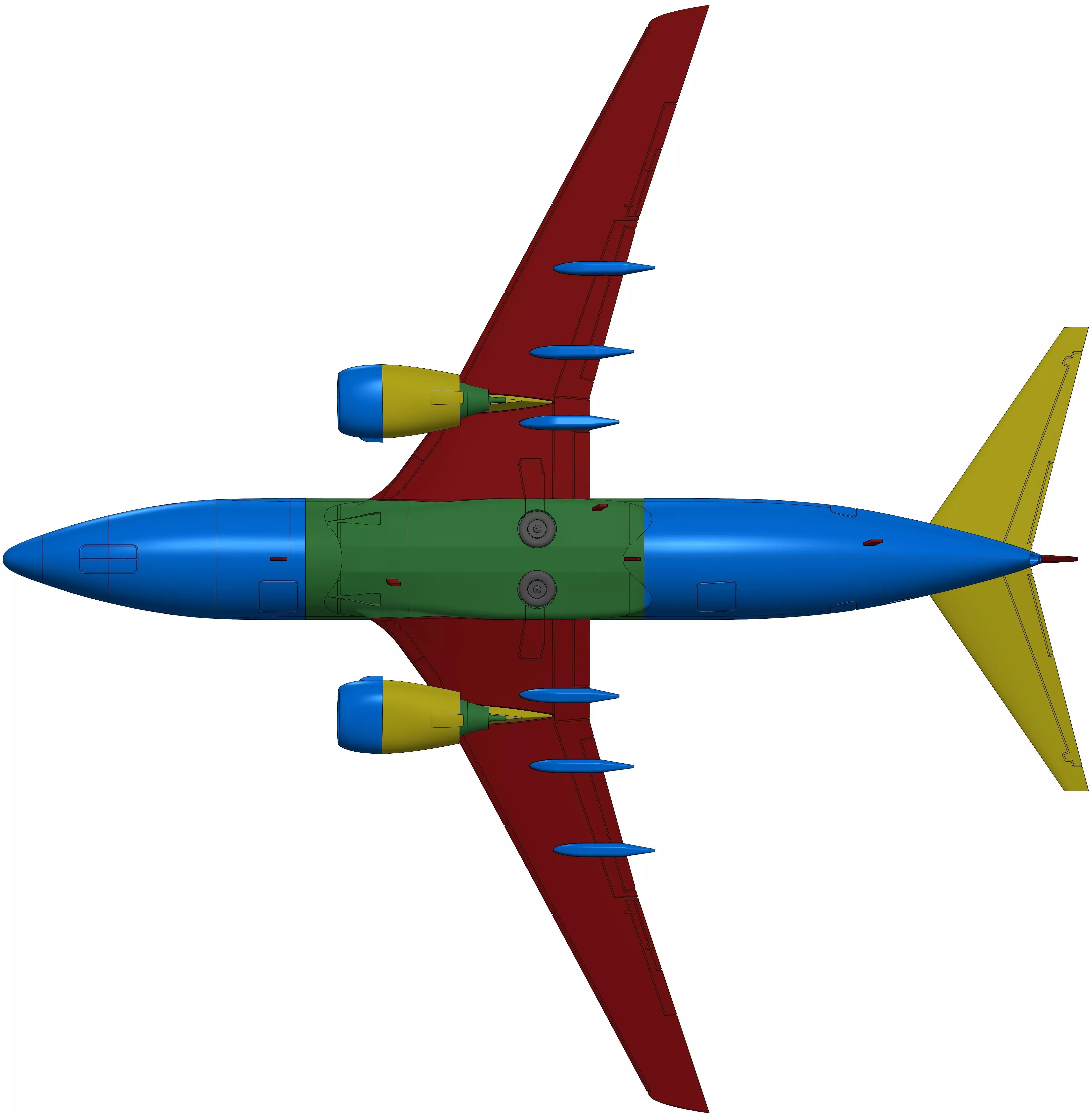 181111 Model kit Boeing 737-700 no Winglet Up 3D print model_13