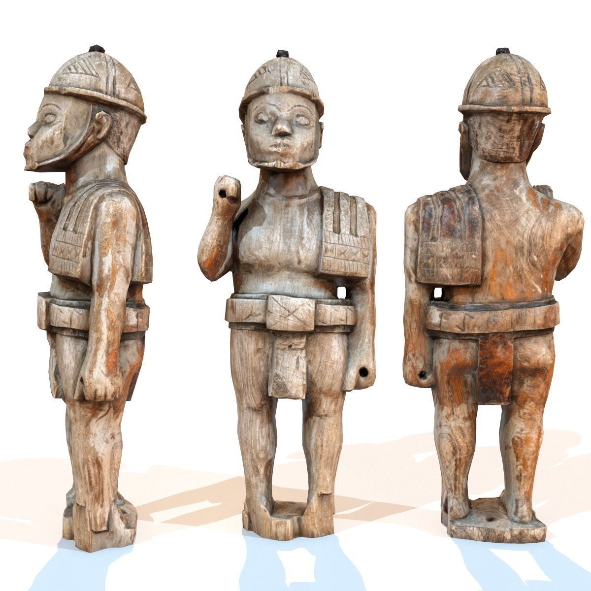 6 Statues Collection mexican figurine Low-poly 3D model_17