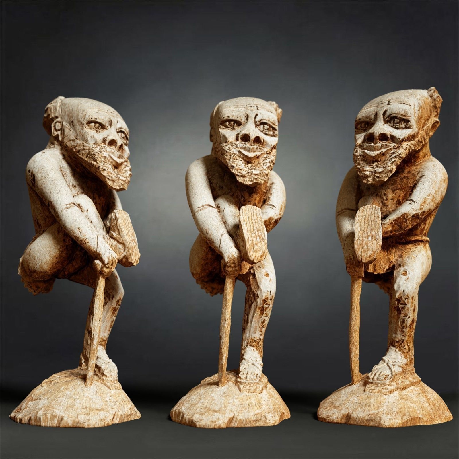 6 Statues Collection mexican figurine Low-poly 3D model_3