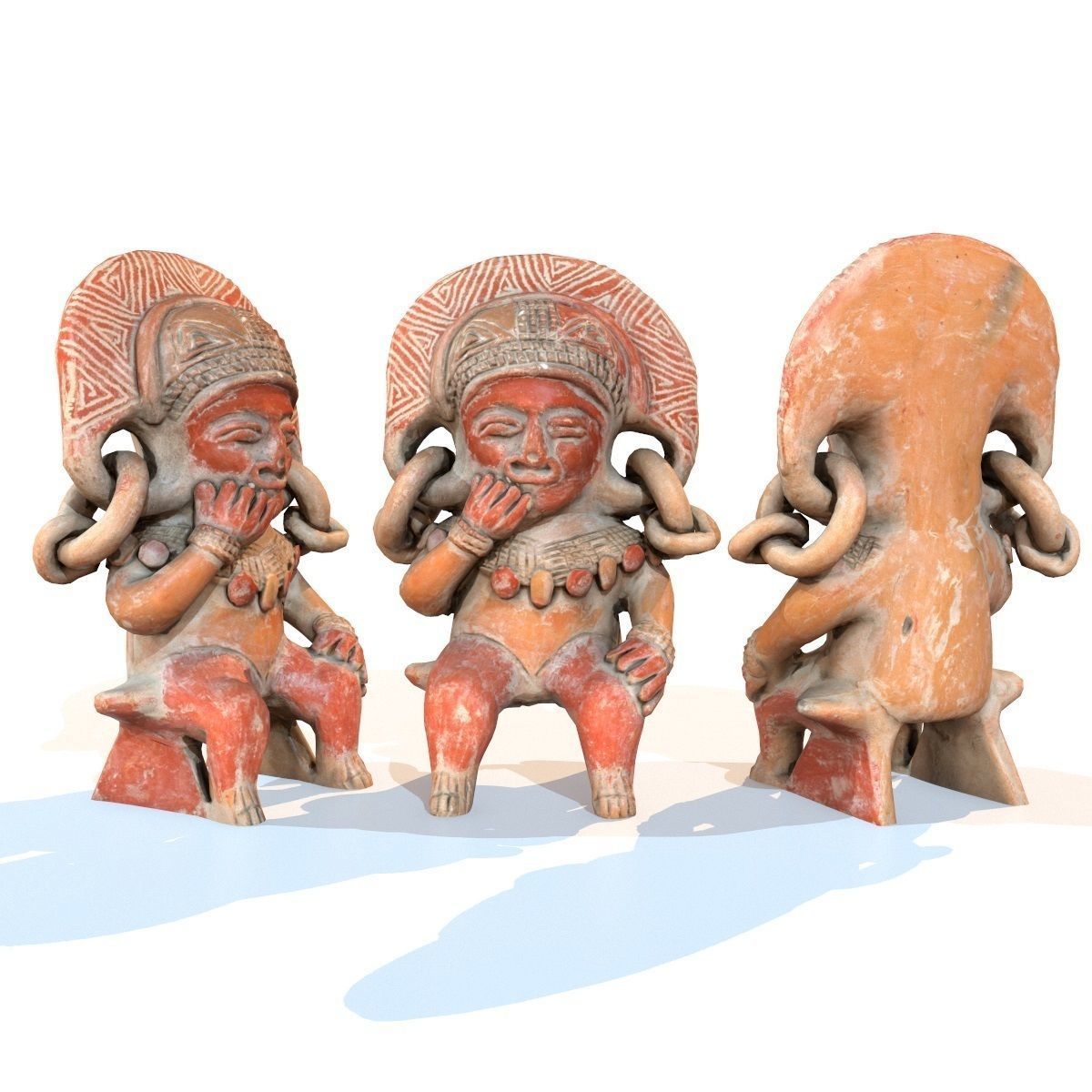 6 Statues Collection mexican figurine Low-poly 3D model_18