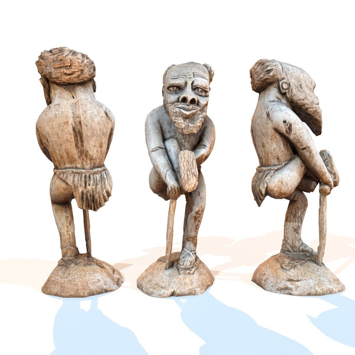 6 Statues Collection mexican figurine Low-poly 3D model_19