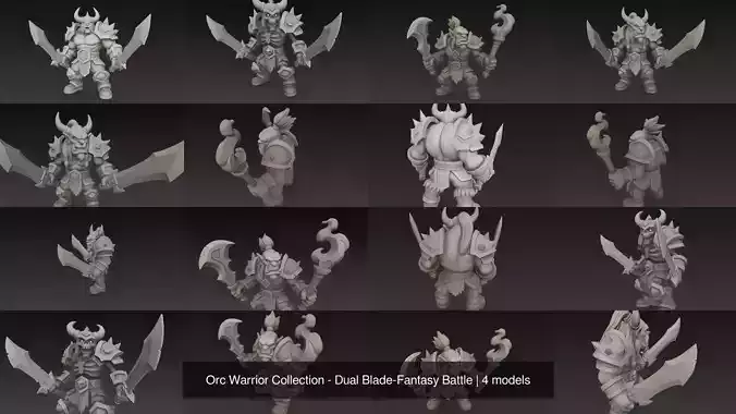 Orc Warrior Collection - Dual Blade-Fantasy Battle