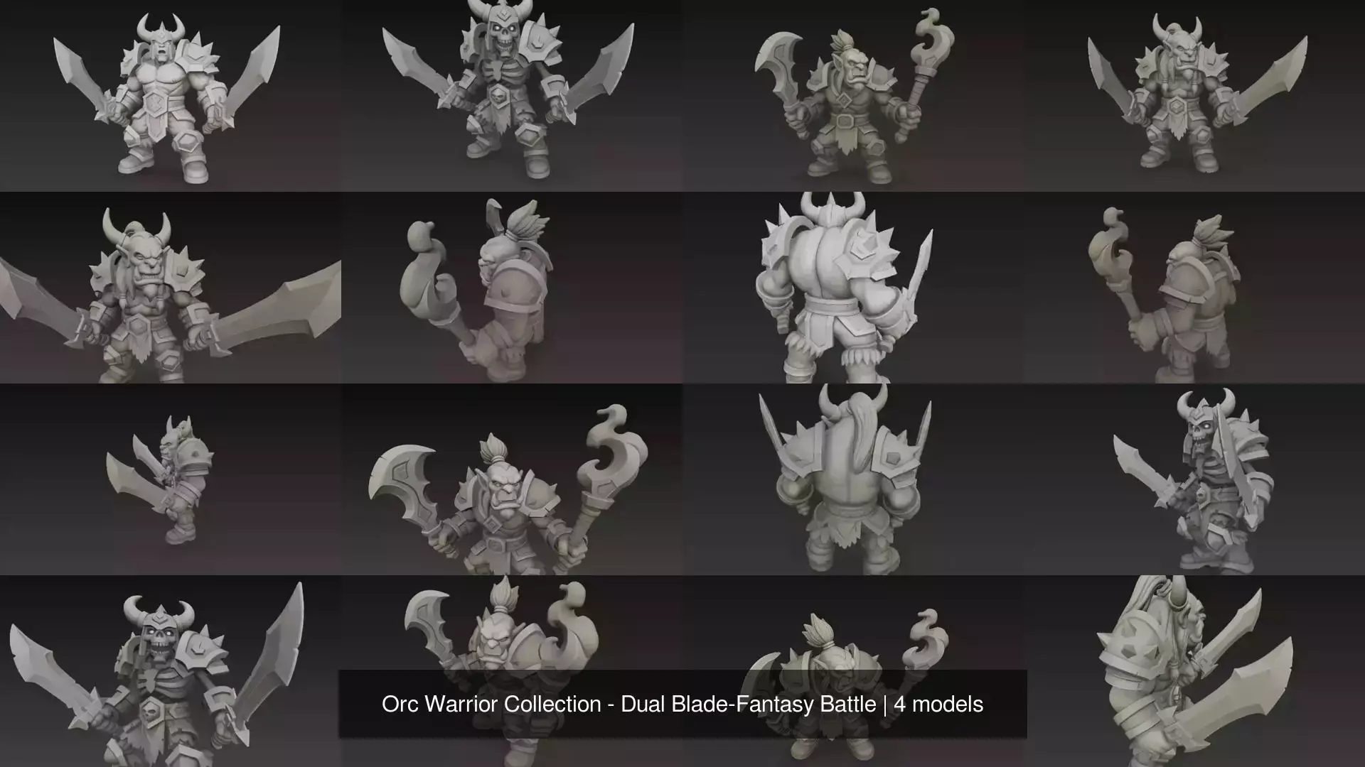 Orc Warrior Collection - Dual Blade-Fantasy Battle _0