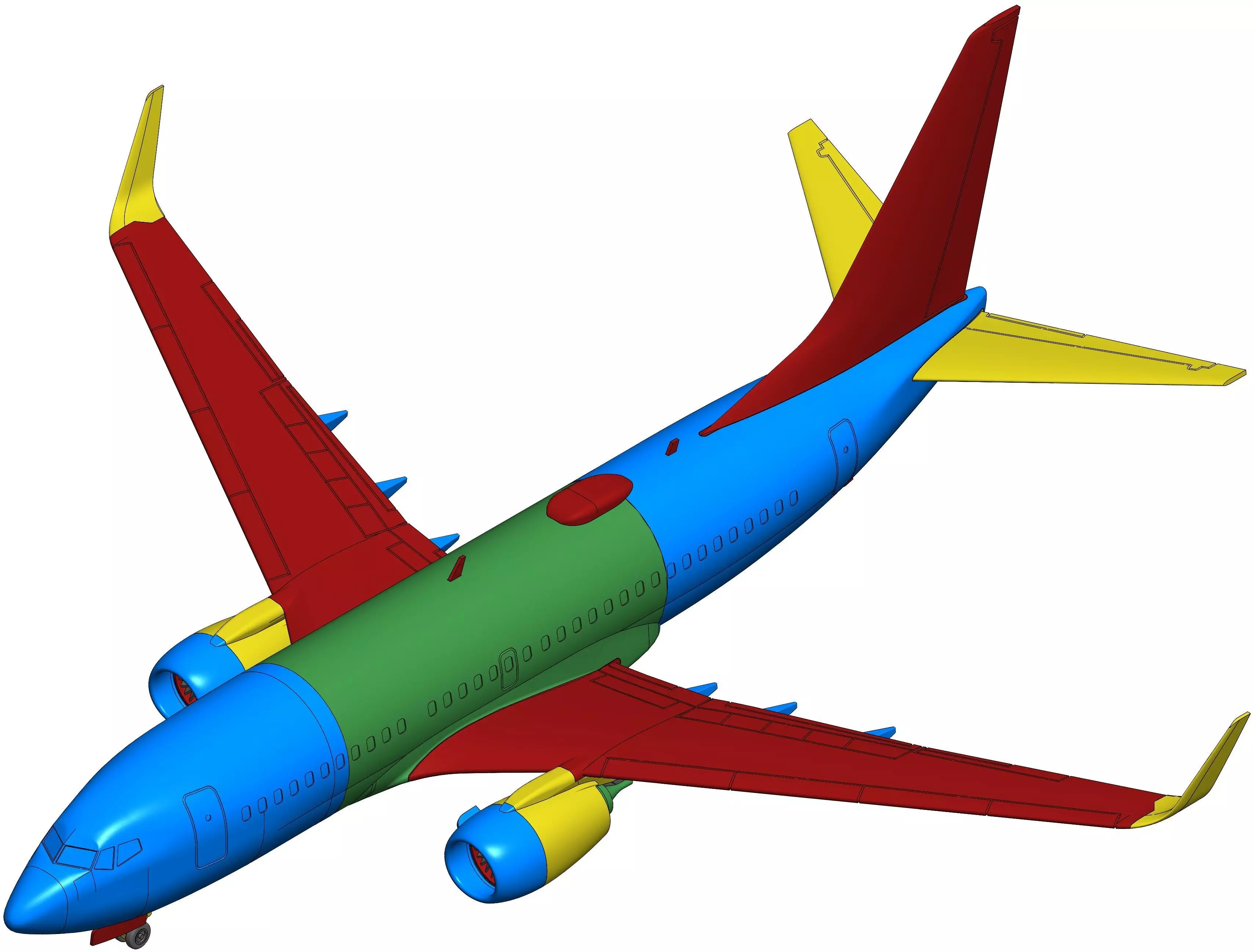 181213 Model kit Boeing 737-700 Sharklet Down 3D print model_18