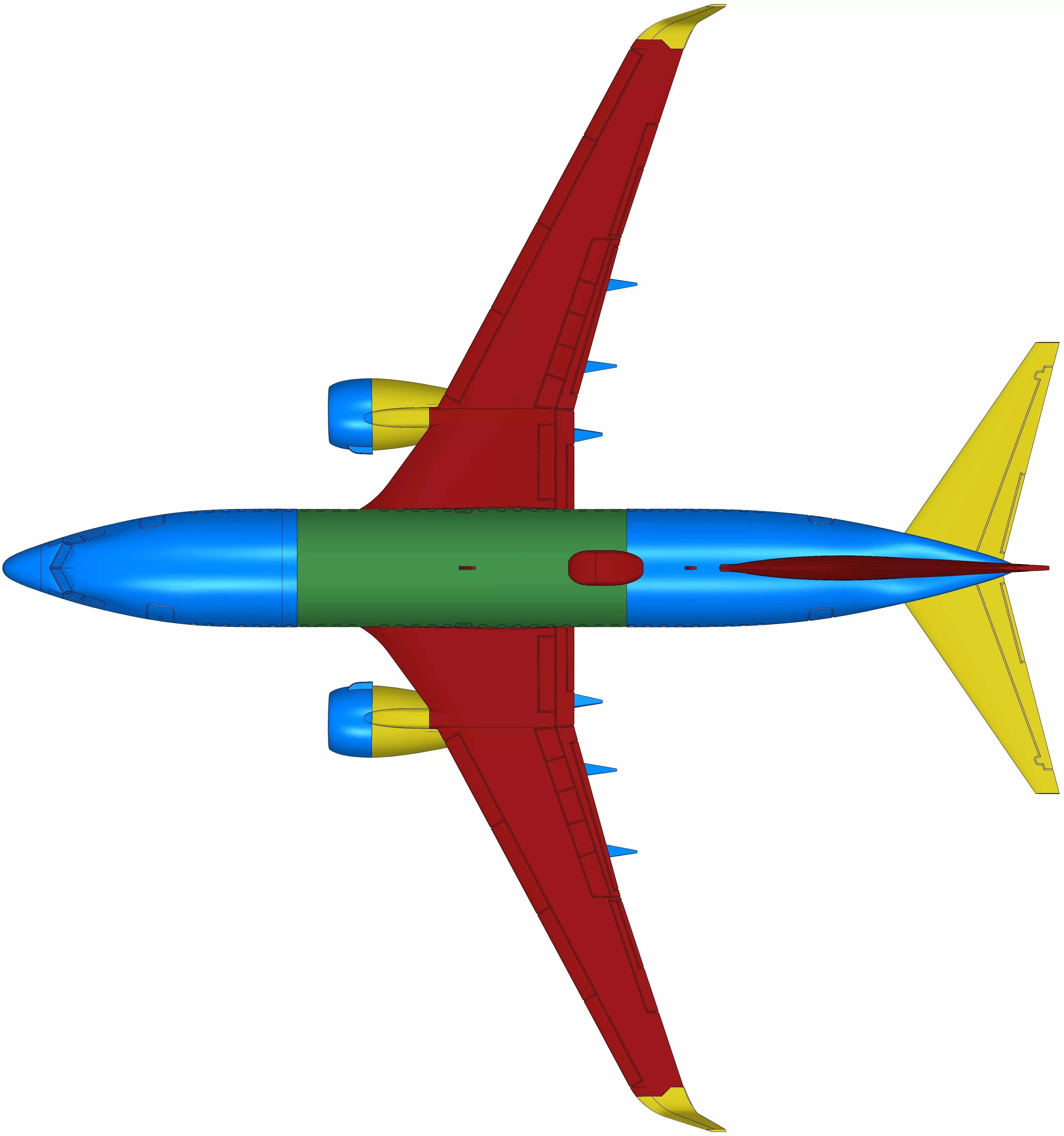 181213 Model kit Boeing 737-700 Sharklet Down 3D print model_16