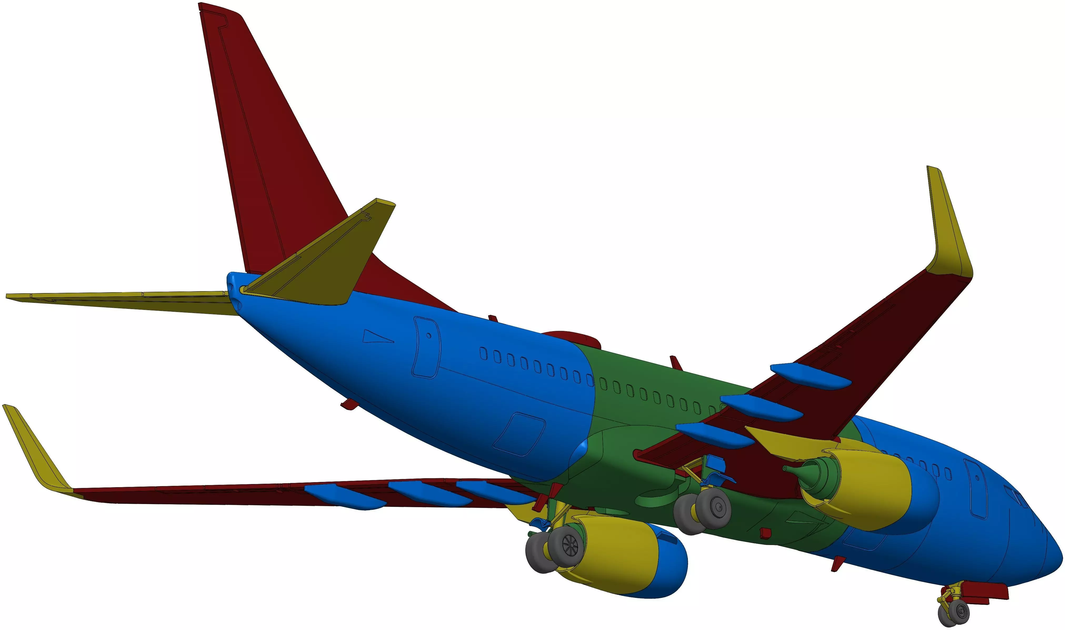 181213 Model kit Boeing 737-700 Sharklet Down 3D print model_21