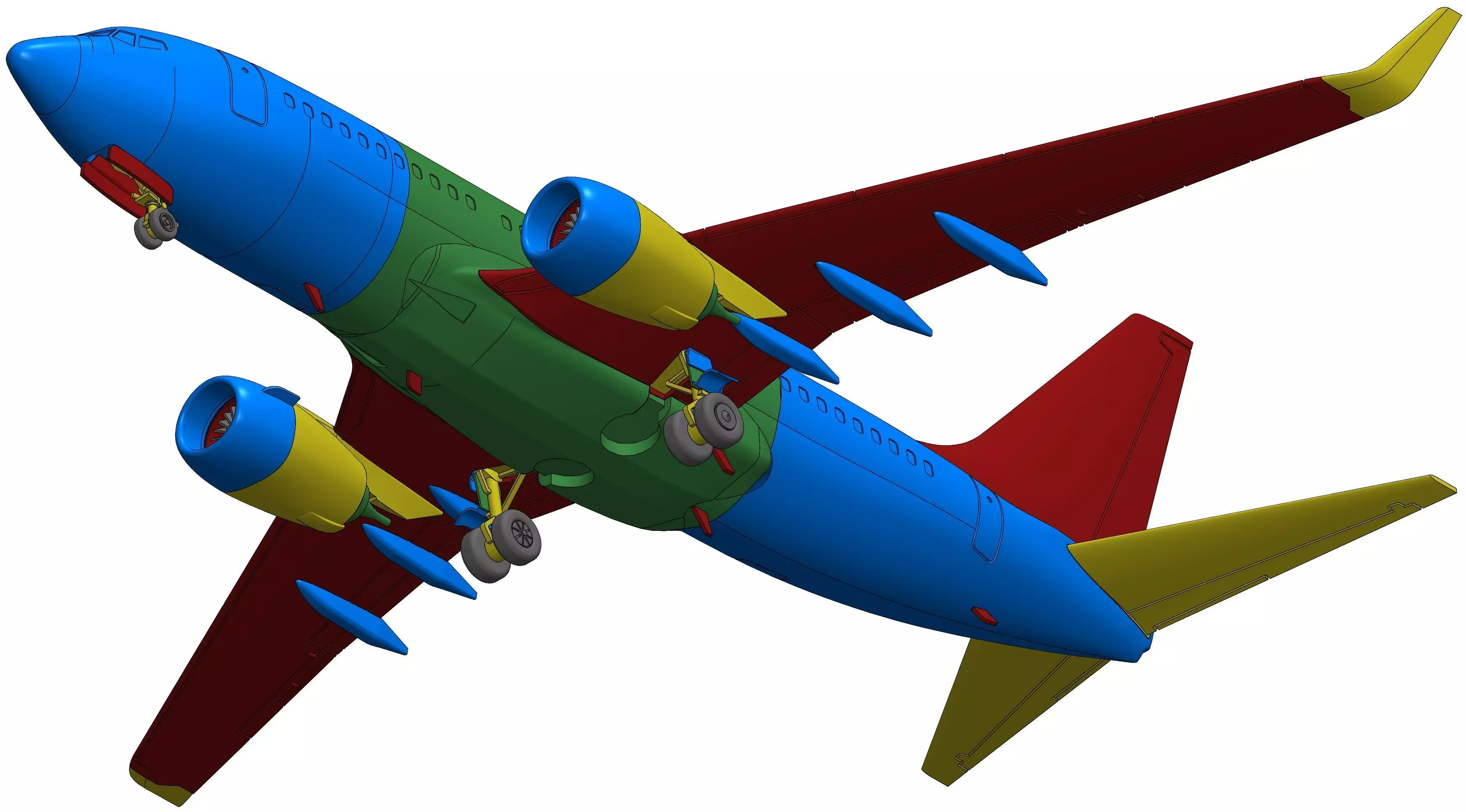 181213 Model kit Boeing 737-700 Sharklet Down 3D print model_19