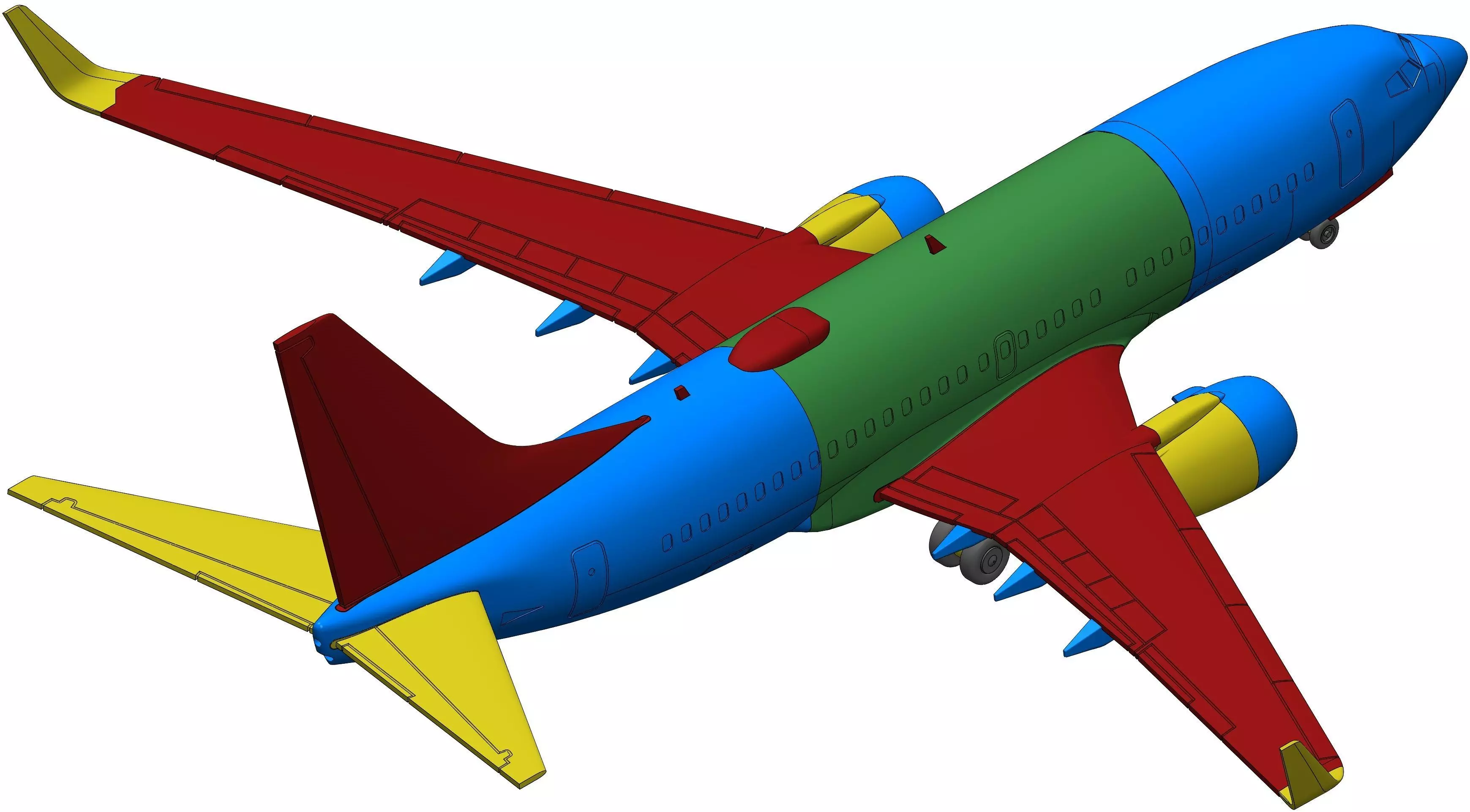 181213 Model kit Boeing 737-700 Sharklet Down 3D print model_20