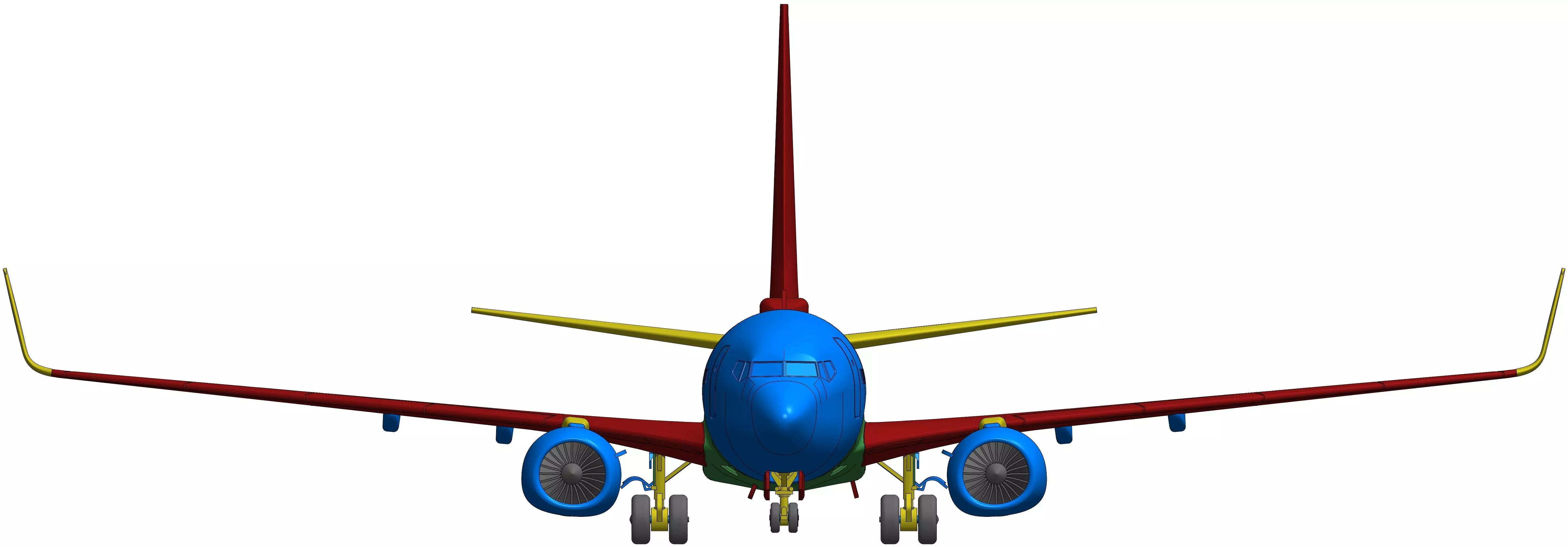 181213 Model kit Boeing 737-700 Sharklet Down 3D print model_12