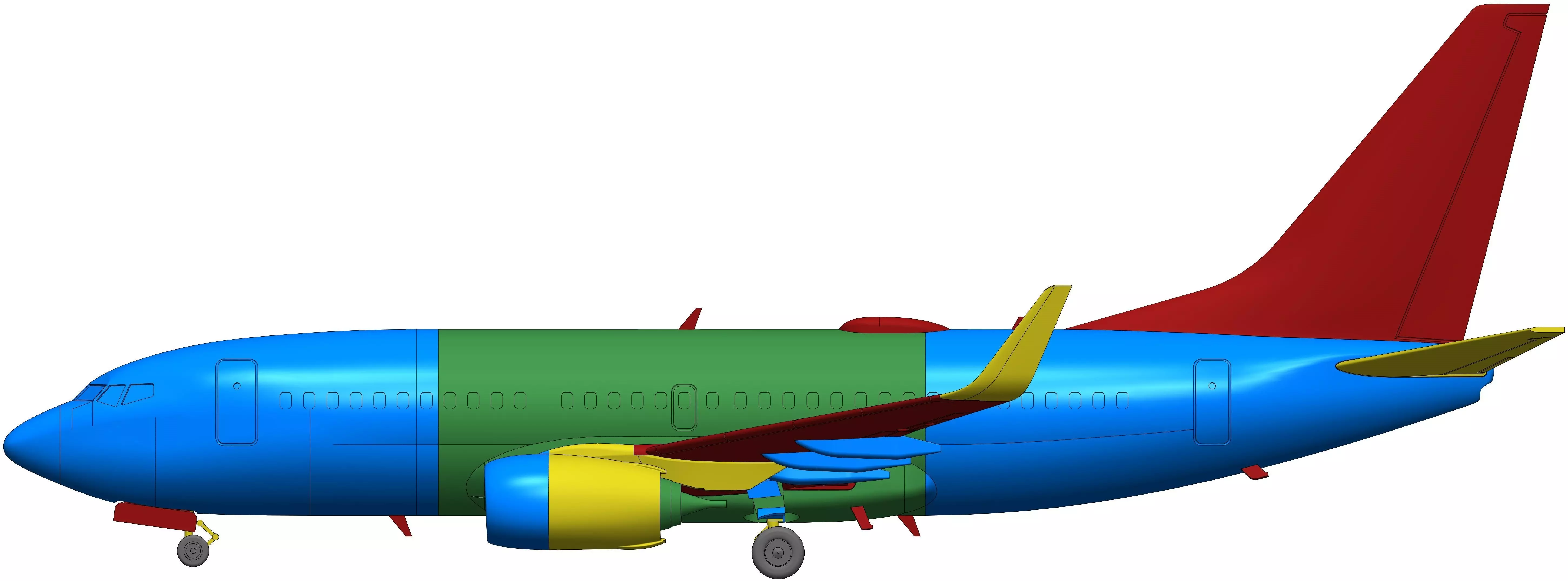 181213 Model kit Boeing 737-700 Sharklet Down 3D print model_13