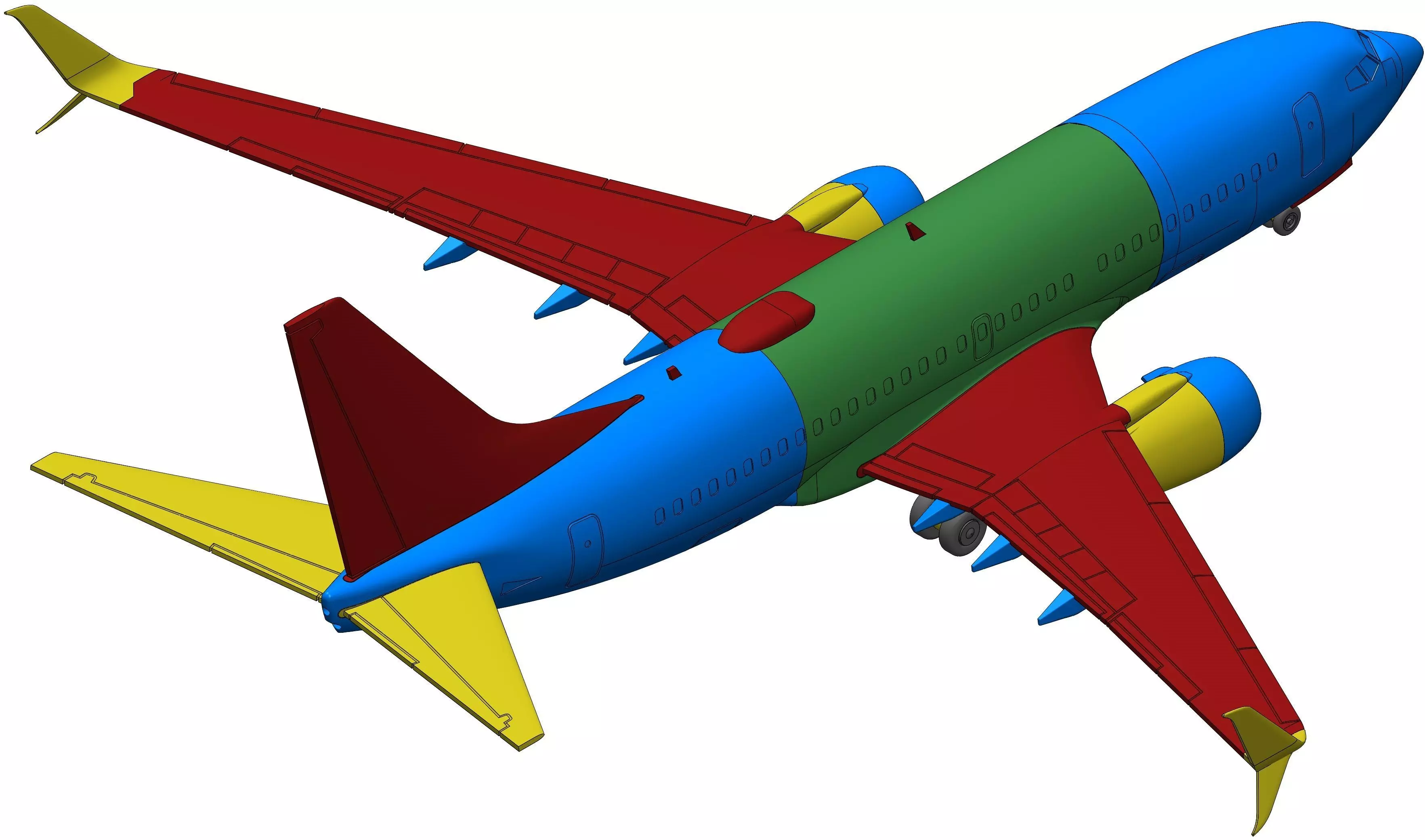 181214 Model kit Boeing 737-700 Split Scimitar Down 3D print model_18