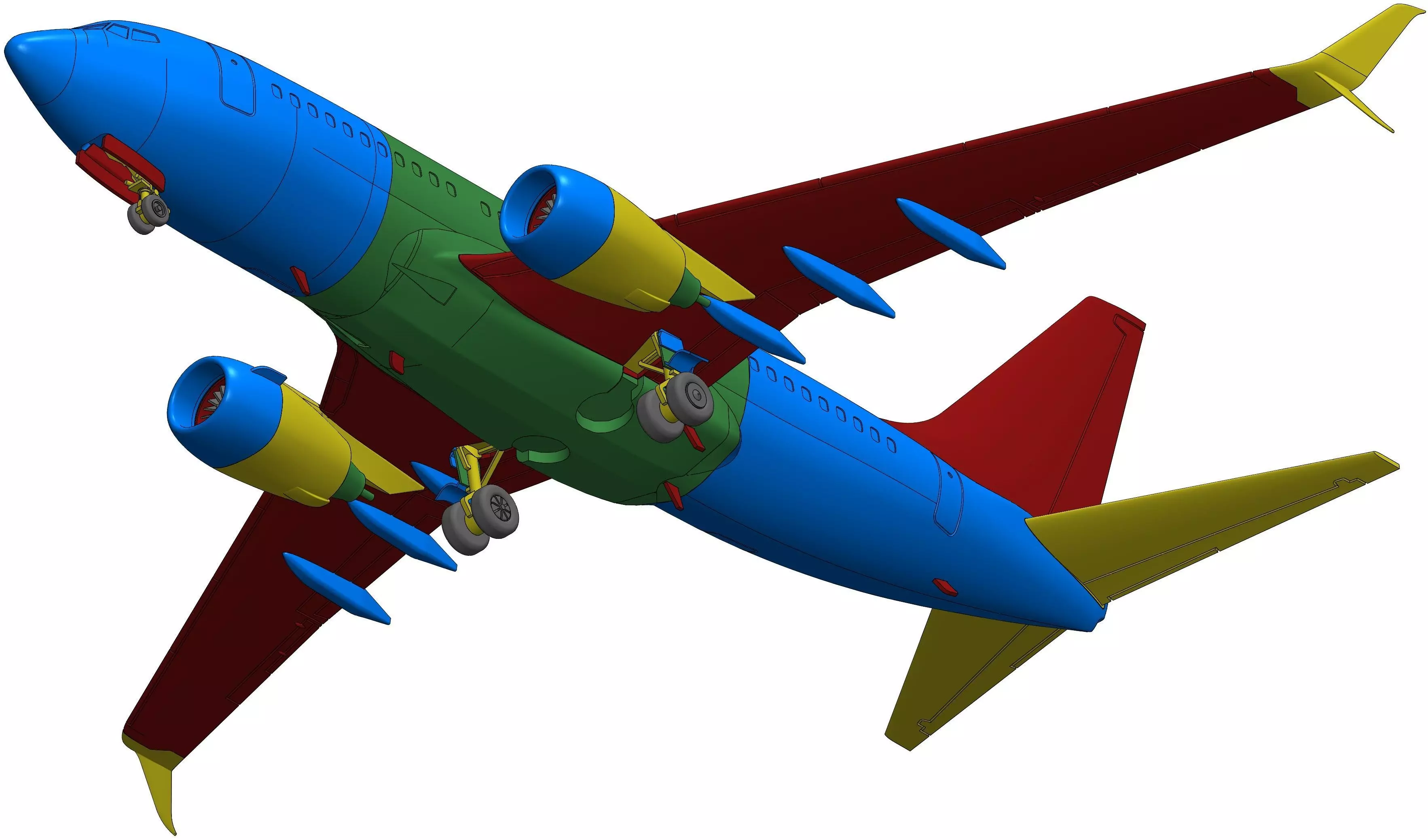 181214 Model kit Boeing 737-700 Split Scimitar Down 3D print model_17