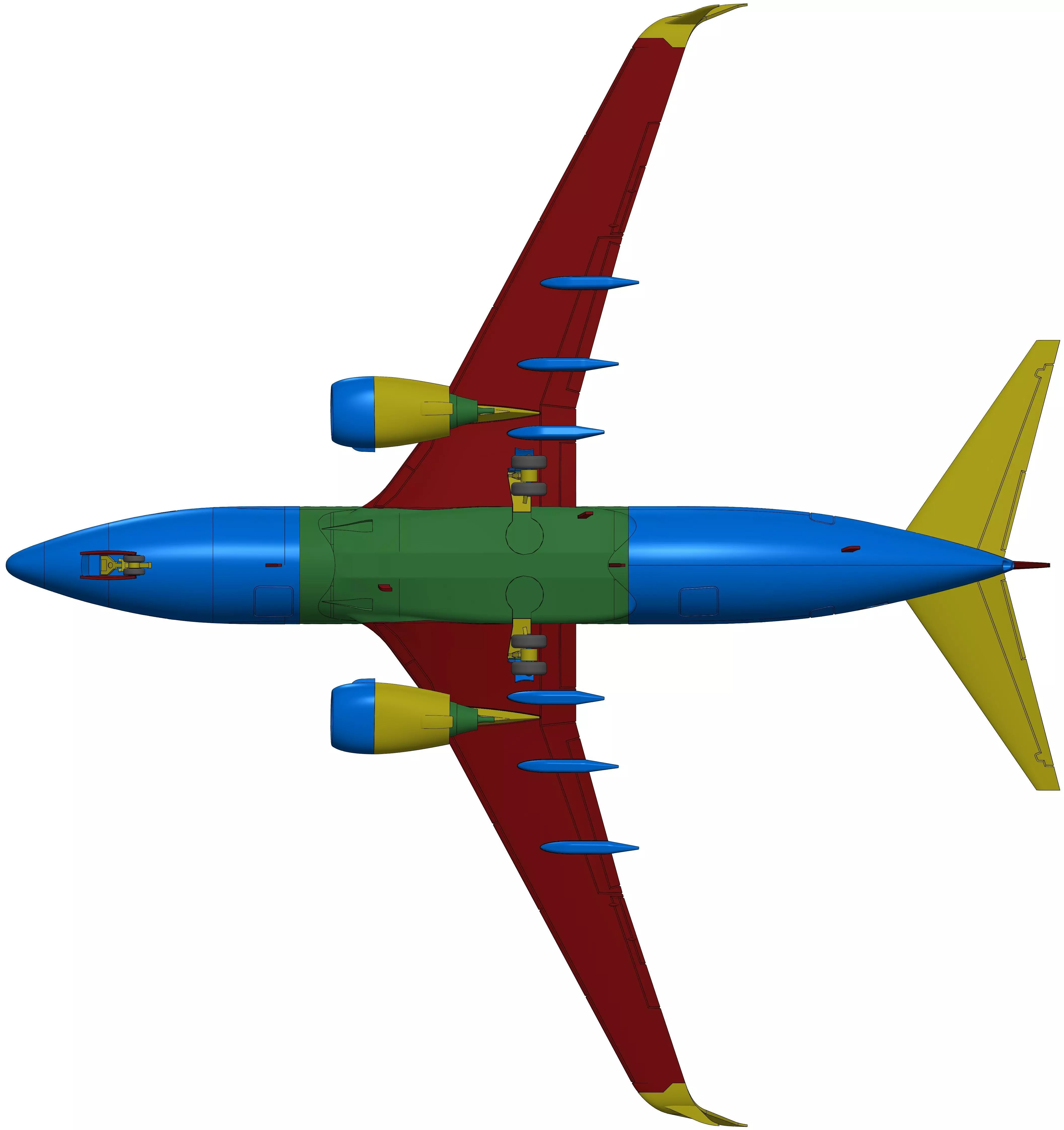 181214 Model kit Boeing 737-700 Split Scimitar Down 3D print model_15