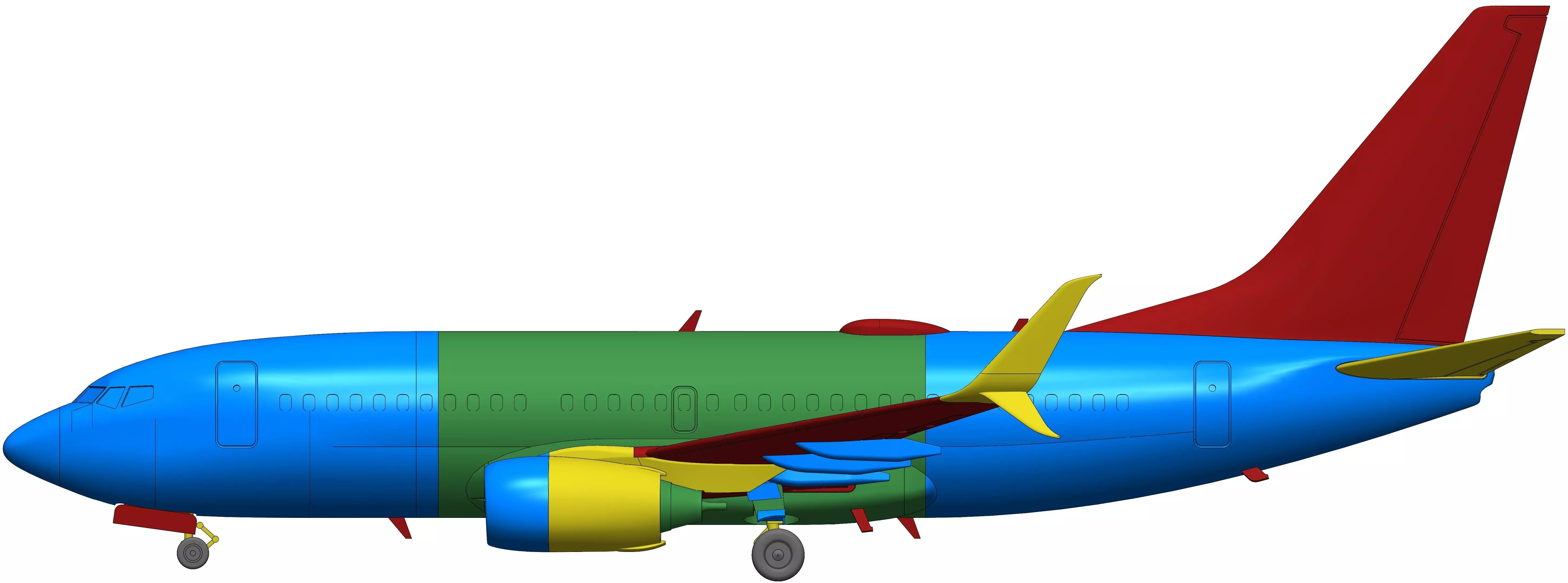 181214 Model kit Boeing 737-700 Split Scimitar Down 3D print model_11