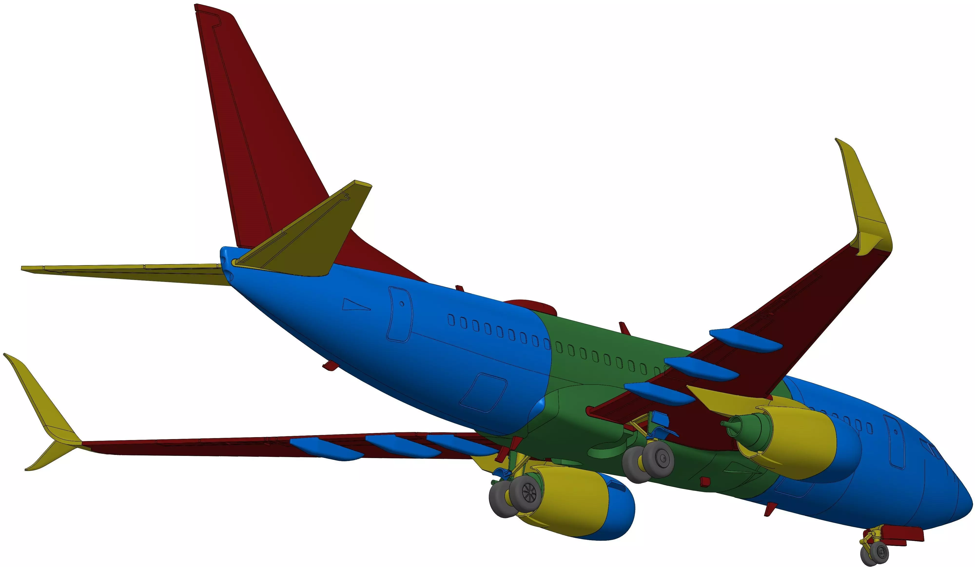 181214 Model kit Boeing 737-700 Split Scimitar Down 3D print model_19