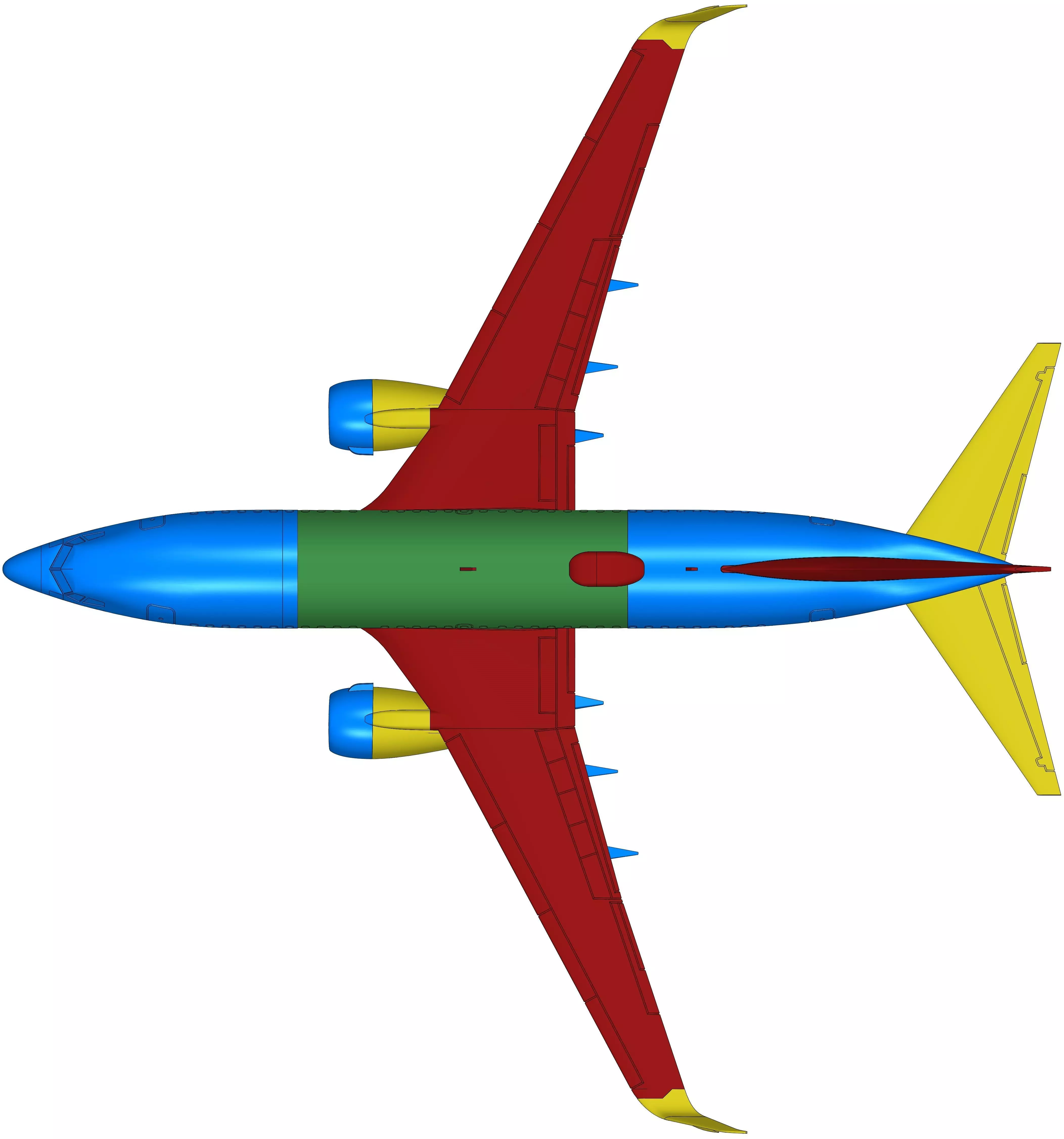 181214 Model kit Boeing 737-700 Split Scimitar Down 3D print model_14