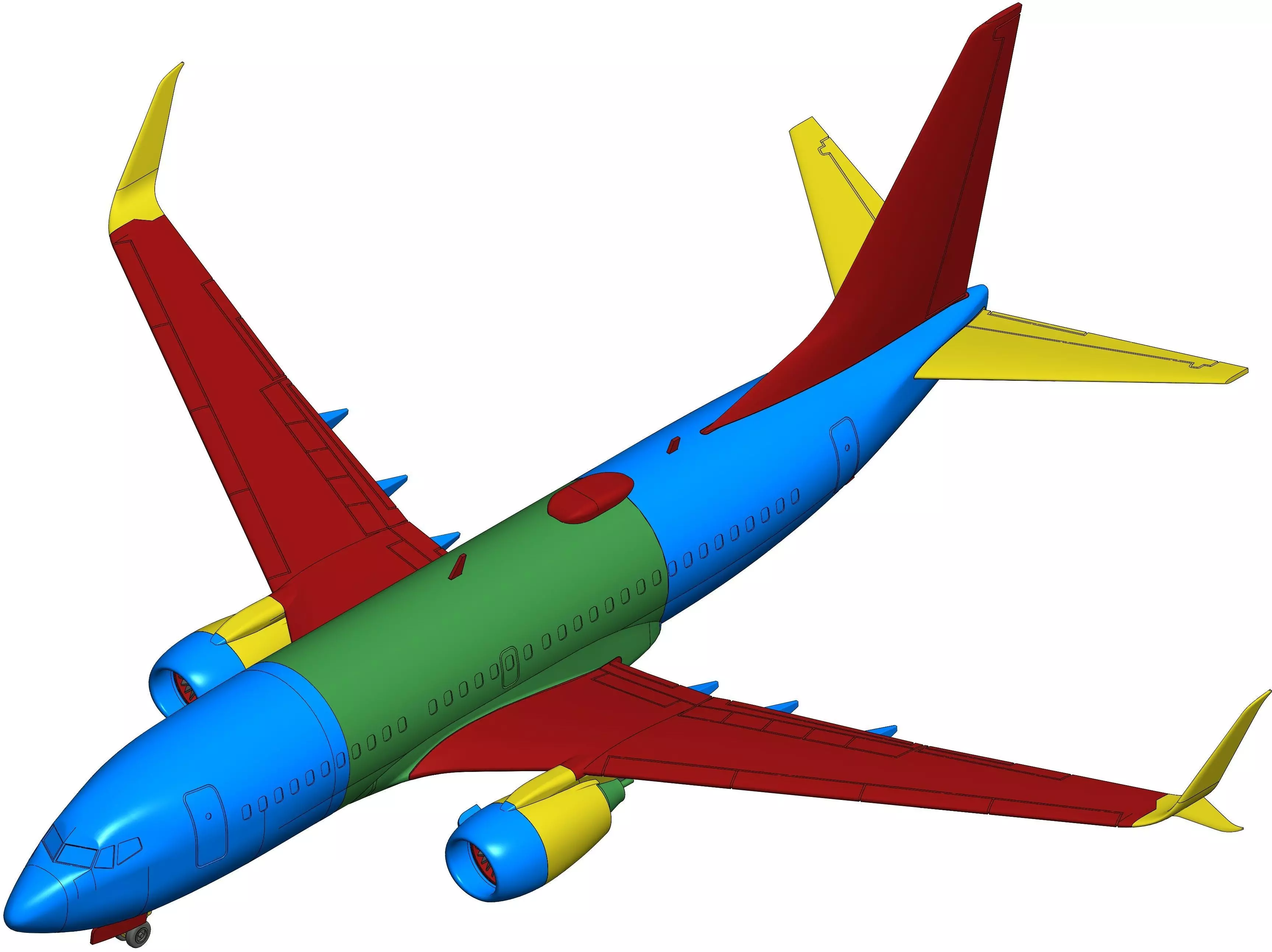 181214 Model kit Boeing 737-700 Split Scimitar Down 3D print model_16