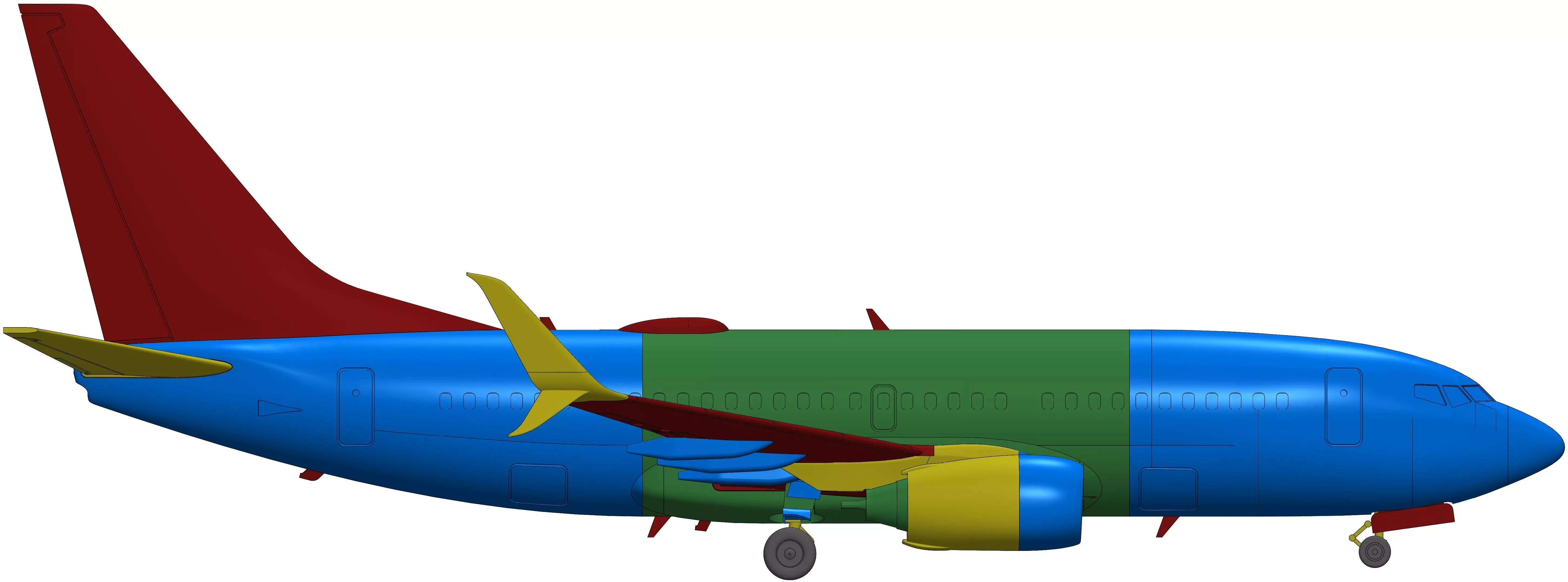 181214 Model kit Boeing 737-700 Split Scimitar Down 3D print model_13