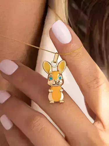 Rabbit Pendant Jewelry 3D Model  