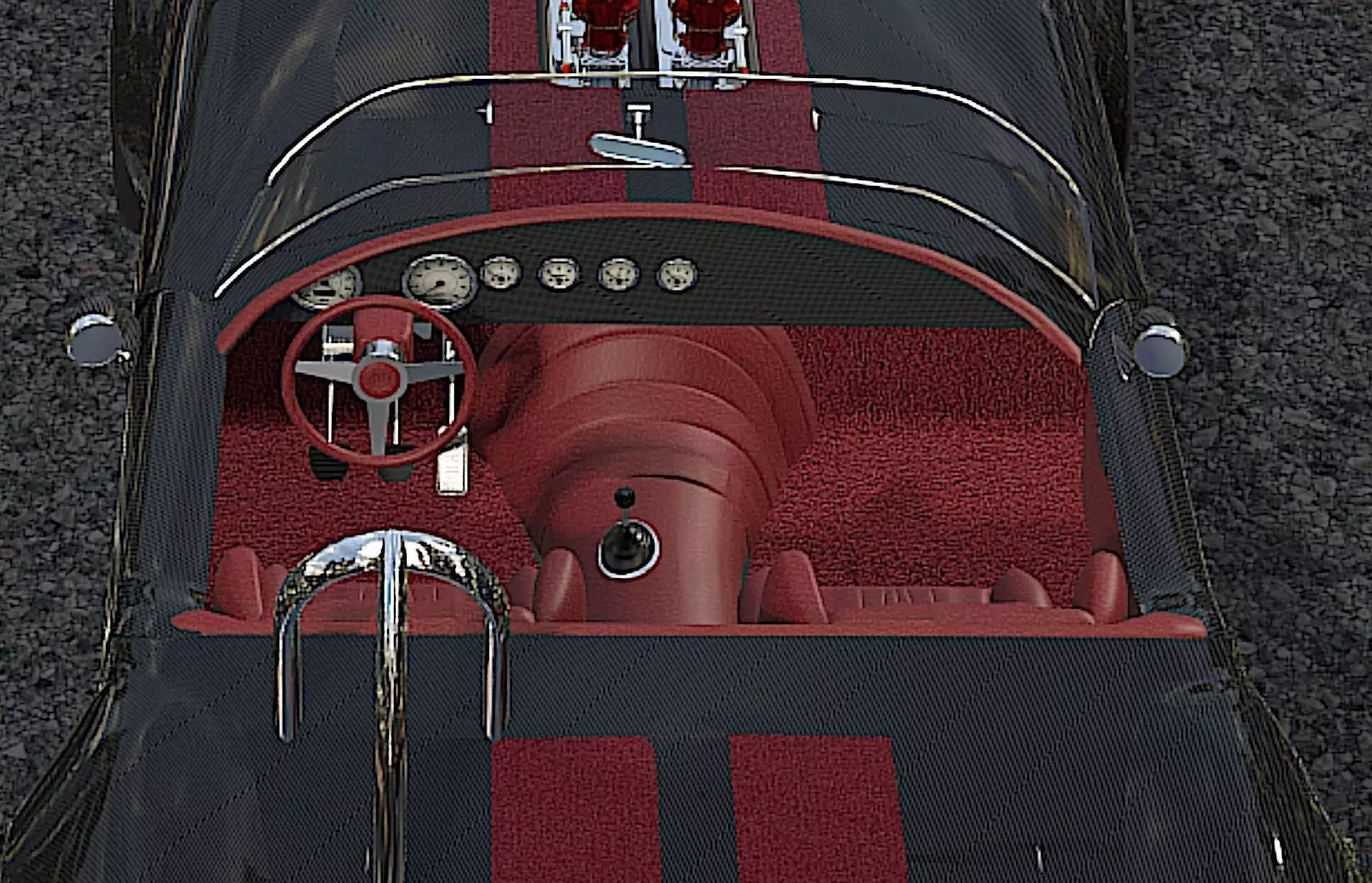 65 Carbon Fiber AC Cobra  - H-Poly 3D Model 3D model_14