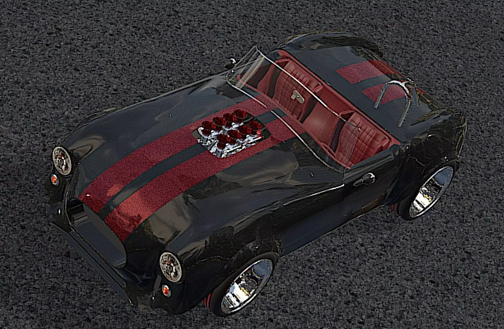 65 Carbon Fiber AC Cobra  - H-Poly 3D Model 3D model_9
