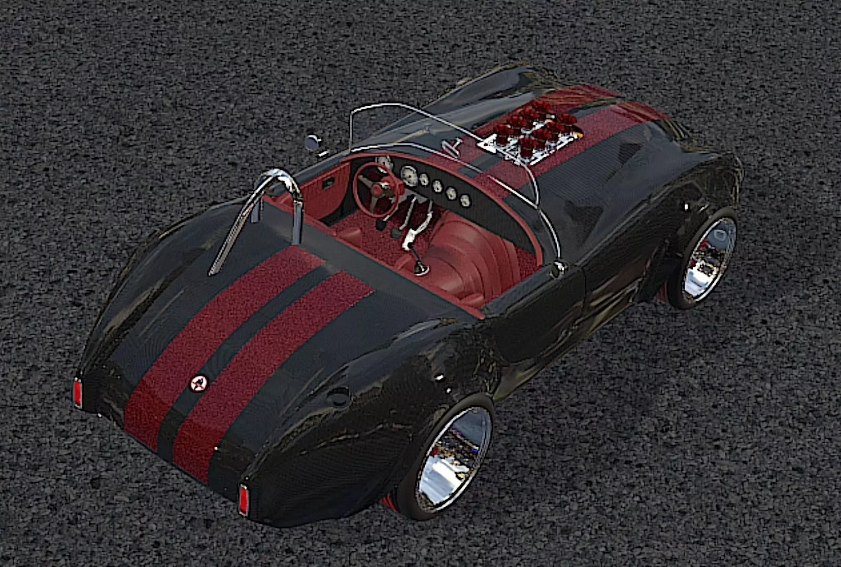 65 Carbon Fiber AC Cobra  - H-Poly 3D Model 3D model_13